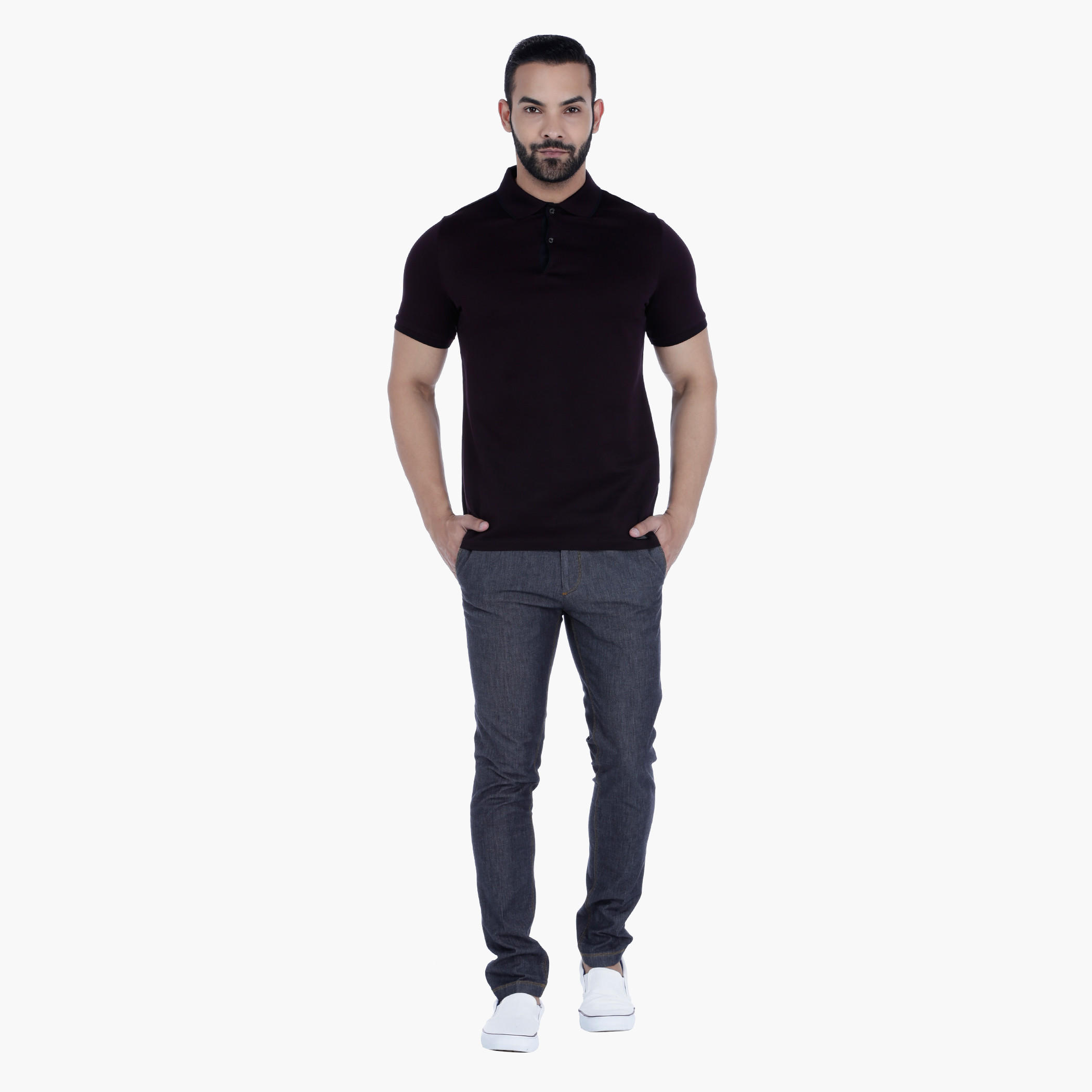 L'HOMME Cotton T-Shirt with Polo Neck and Short Sleeves-men-clothing-tshirtsandpolos-polos-image-5