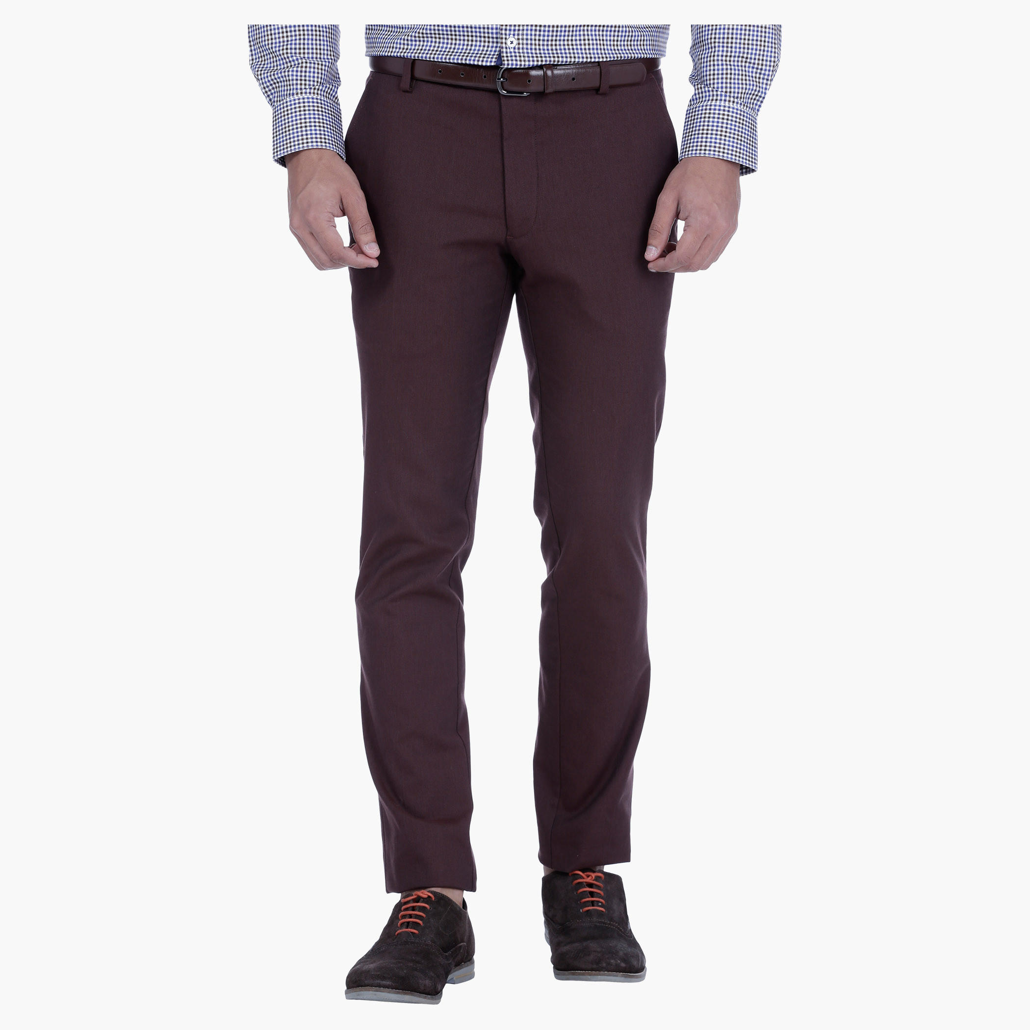 L'HOMME Textured Trousers in Slim Fit-men-clothing-bottoms-trousersandchinos-trousers-image-1