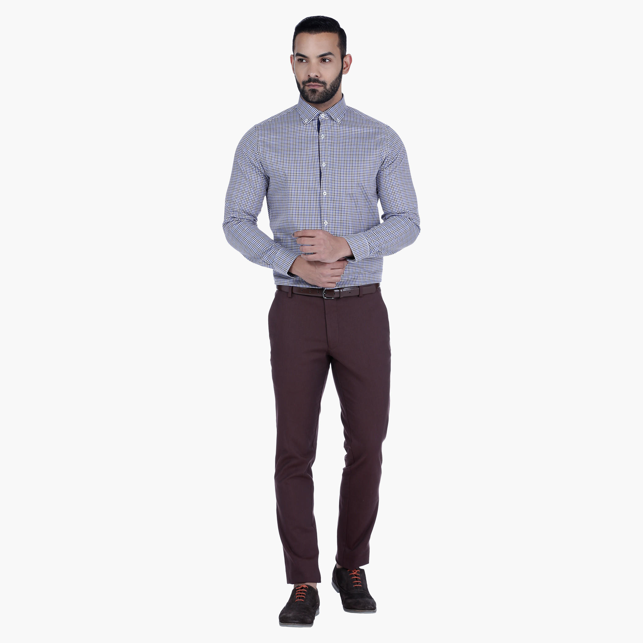 L'HOMME Textured Trousers in Slim Fit-men-clothing-bottoms-trousersandchinos-trousers-image-5