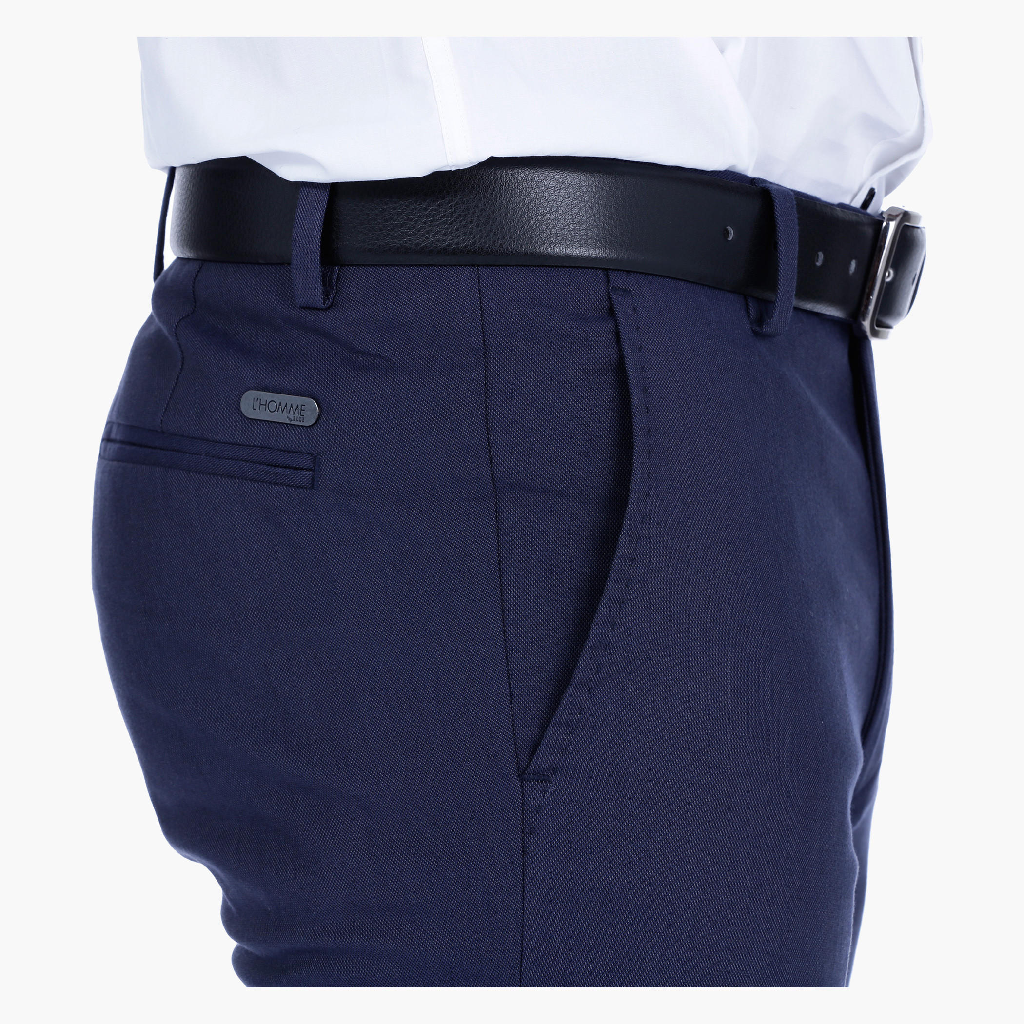 L'HOMME Textured Trousers in Slim Fit-men-clothing-bottoms-trousersandchinos-trousers-image-9