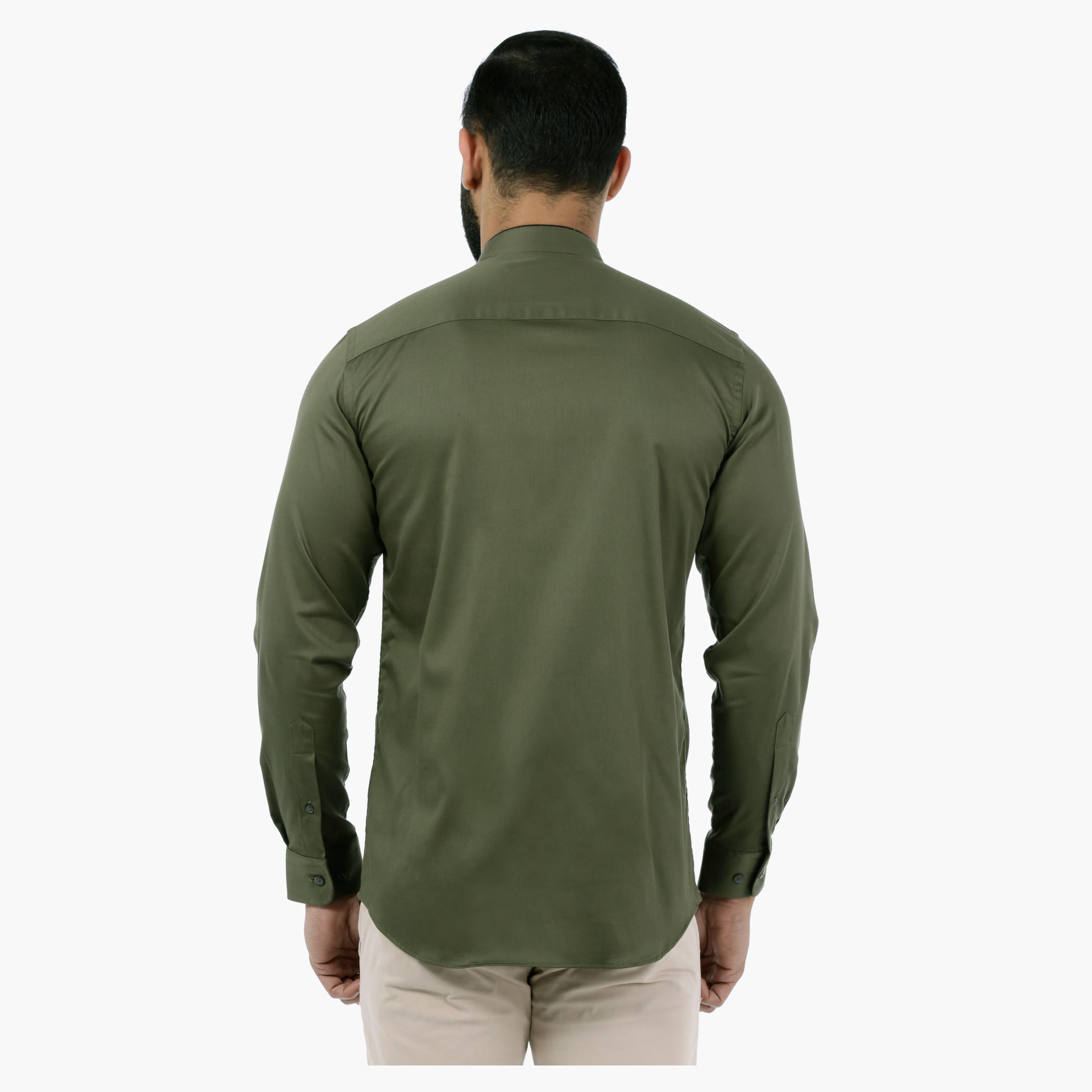 L'Homme Full-sleeved Mandarin Collar Shirt-men-clothing-shirts-image-2