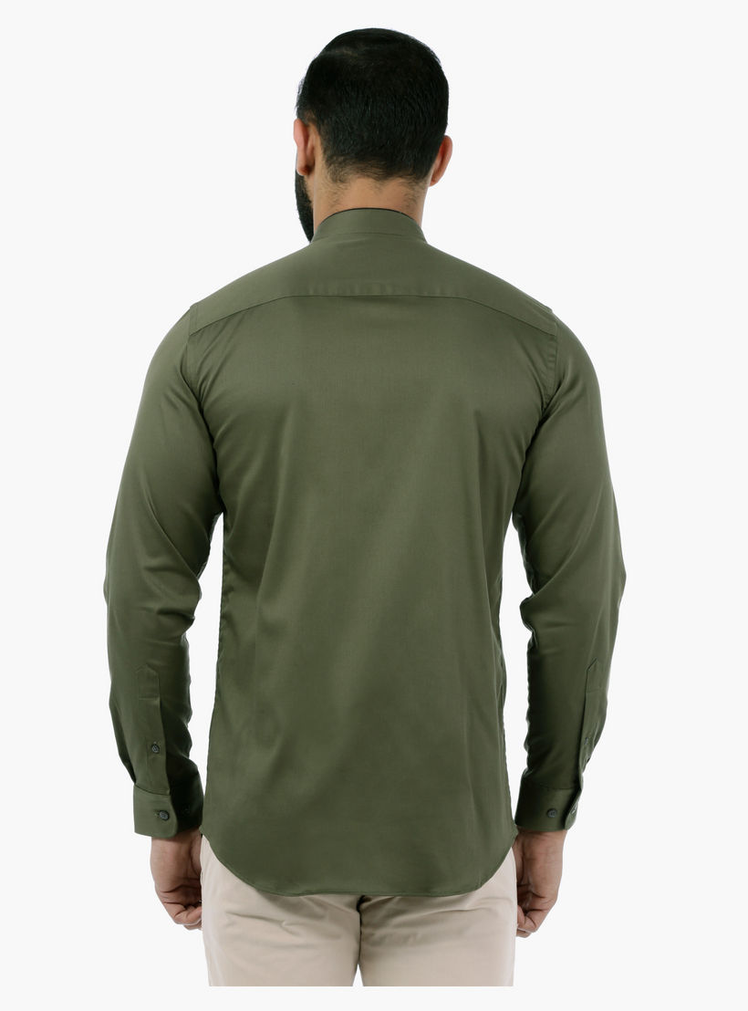 L'Homme Full-sleeved Mandarin Collar Shirt-men-clothing-shirts-image-2
