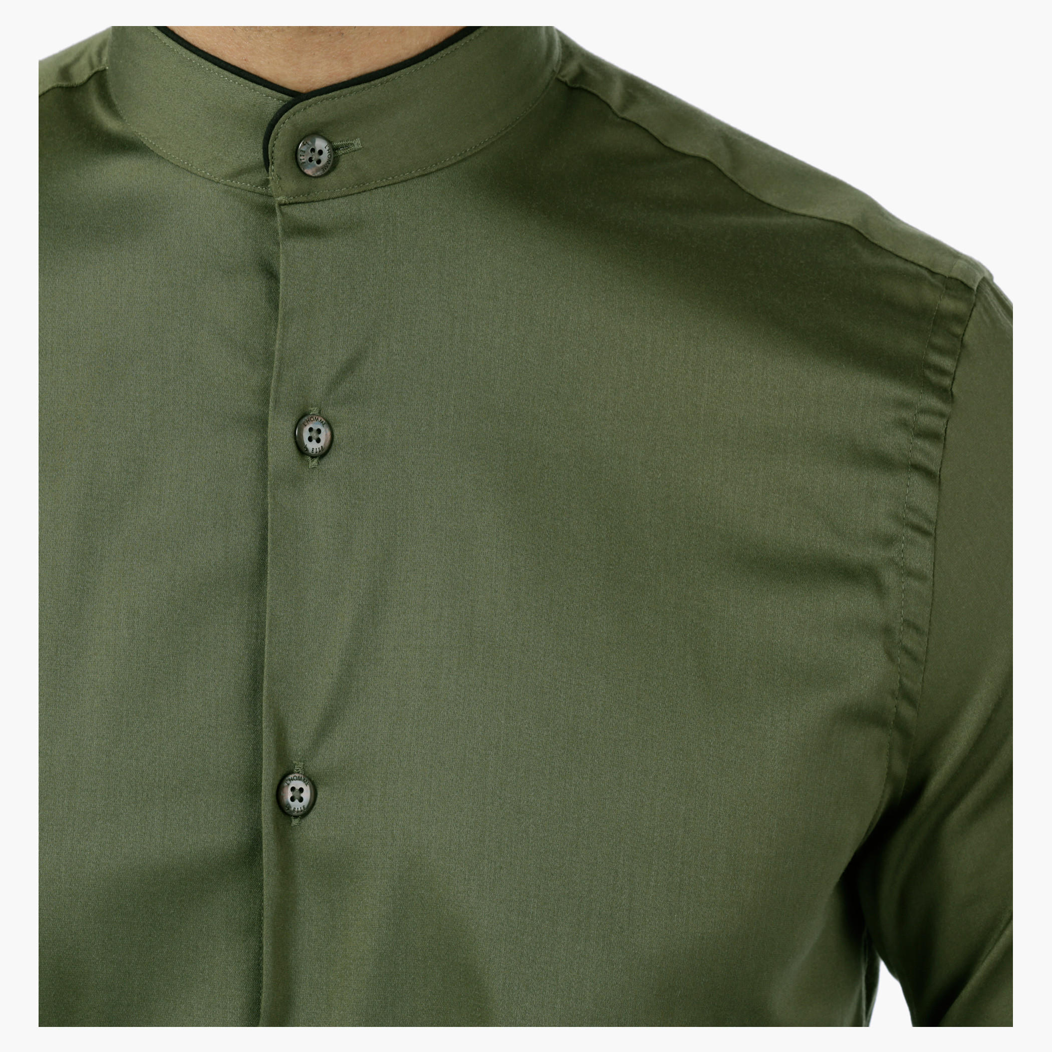 L'Homme Full-sleeved Mandarin Collar Shirt-men-clothing-shirts-image-4