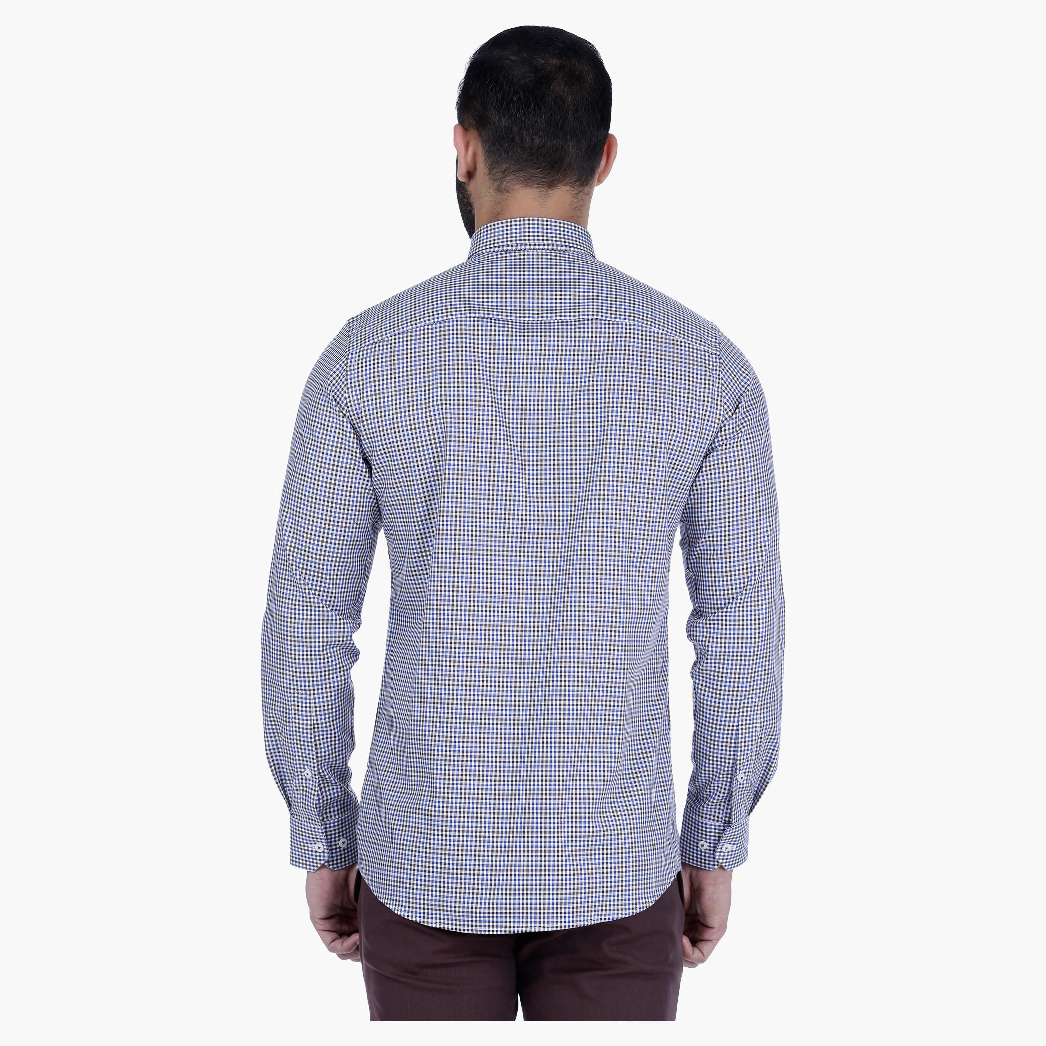 L'HOMME Chequered Shirt with Long Sleeves-men-clothing-shirts-image-2