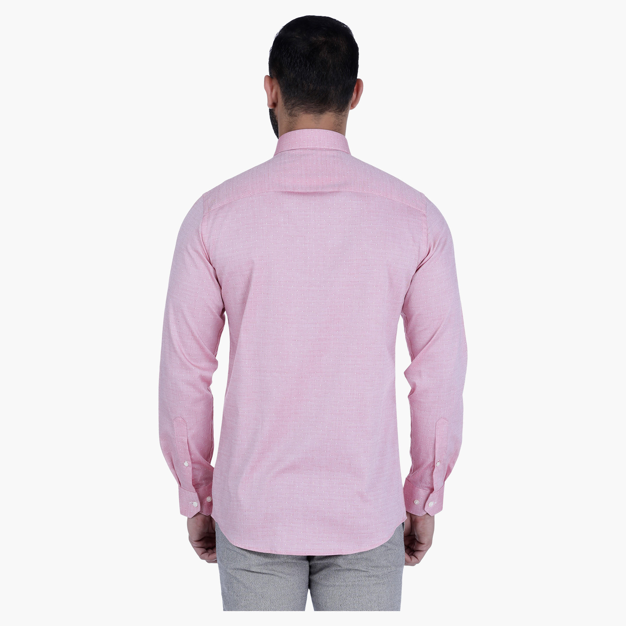 L'HOMME Textured Shirt with Long Sleeves-men-clothing-shirts-image-2