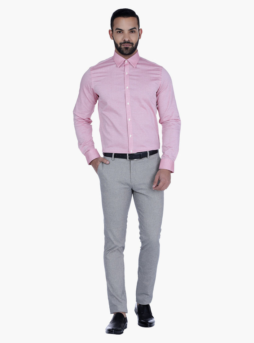 L'HOMME Textured Shirt with Long Sleeves-men-clothing-shirts-image-5