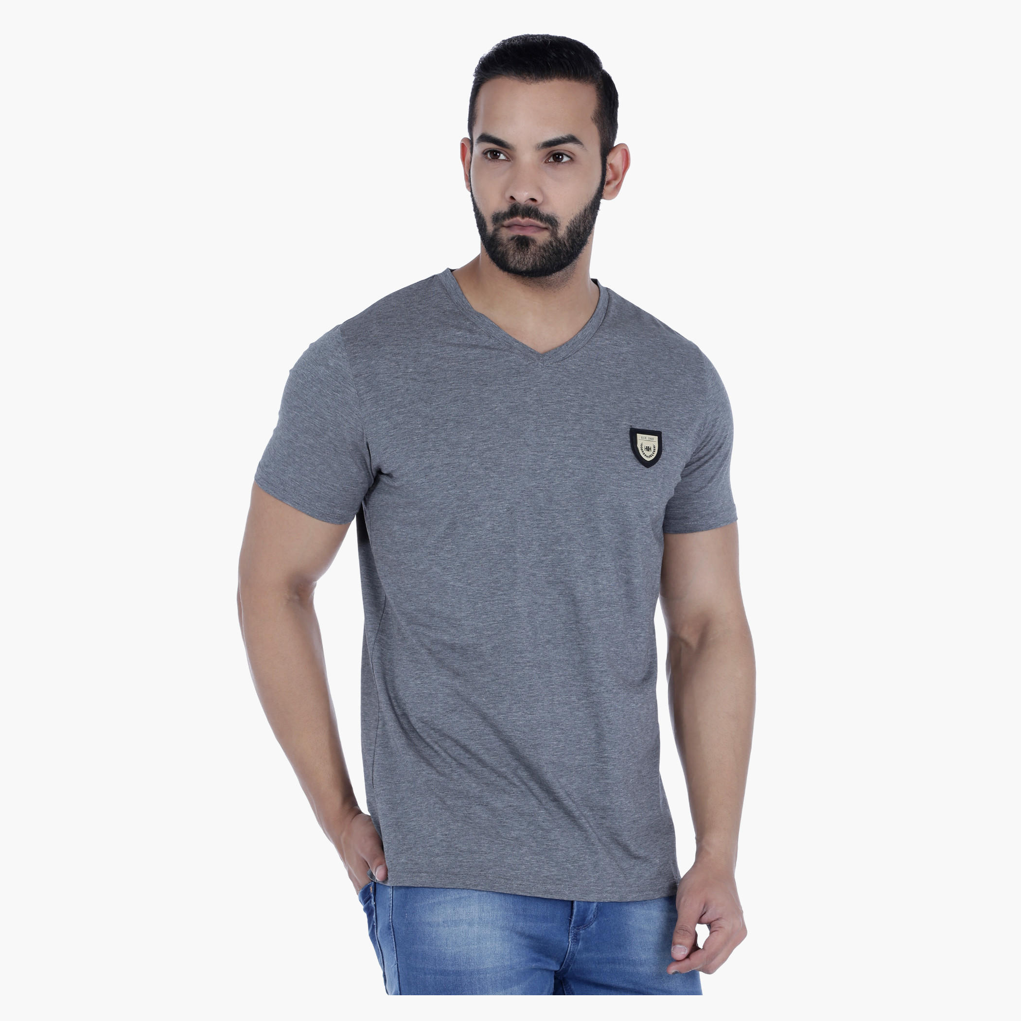 V-Neck T-Shirt with Short Sleeves-men-clothing-tshirtsandpolos-tshirts-image-1