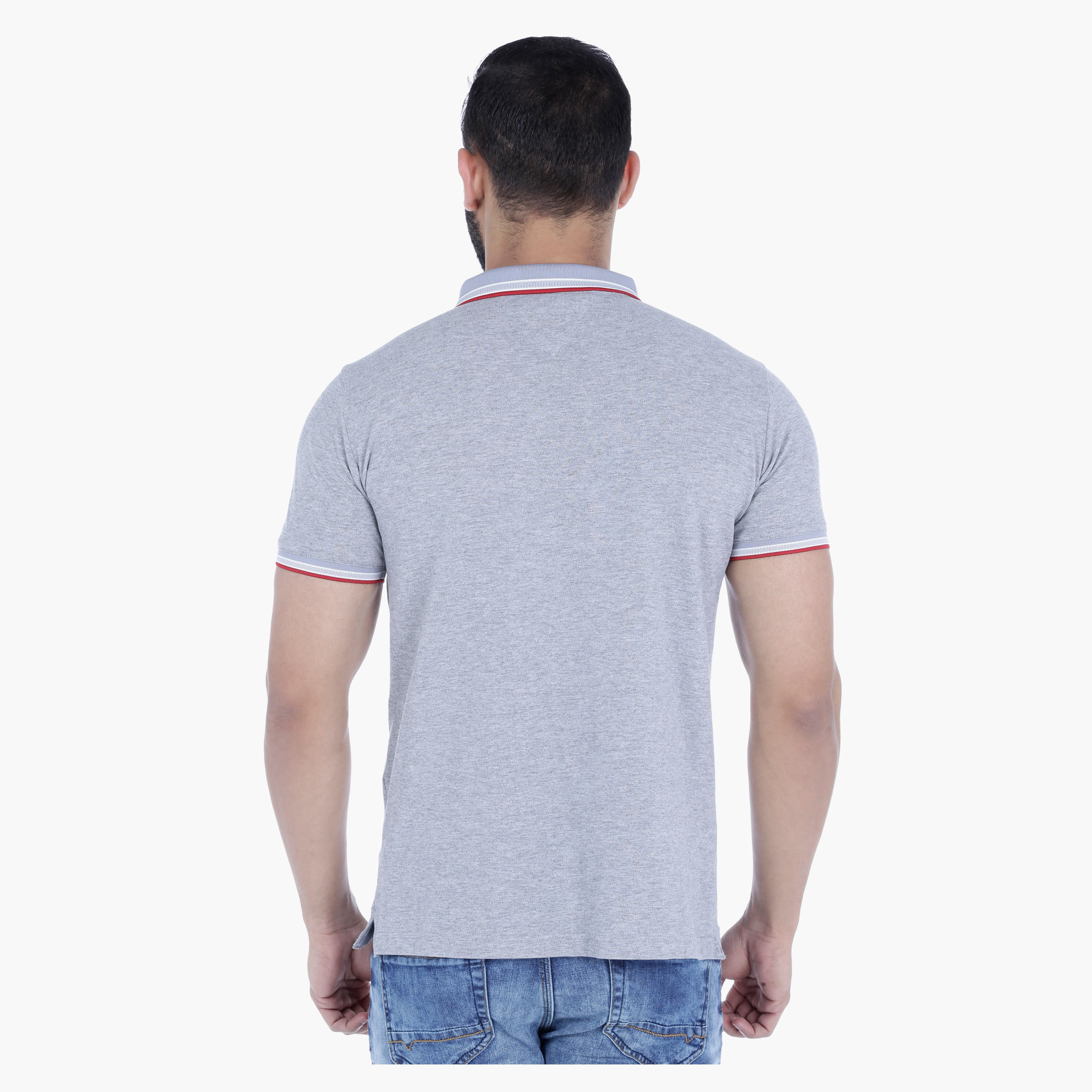 L'HOMME Cotton T-Shirt with Polo Neck and Short Sleeves-men-clothing-tshirtsandpolos-polos-image-2