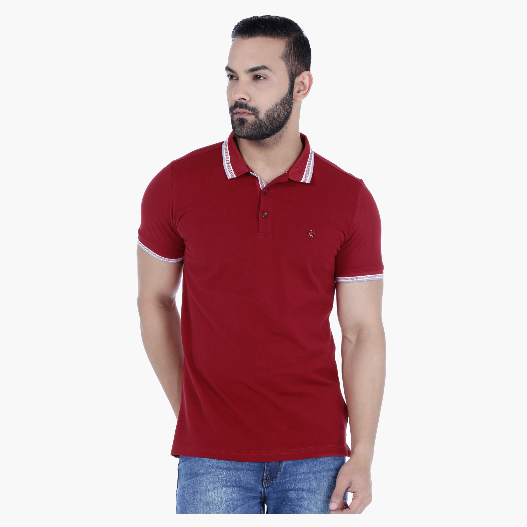 L'HOMME Cotton T-Shirt with Polo Neck and Short Sleeves-men-clothing-tshirtsandpolos-polos-image-6