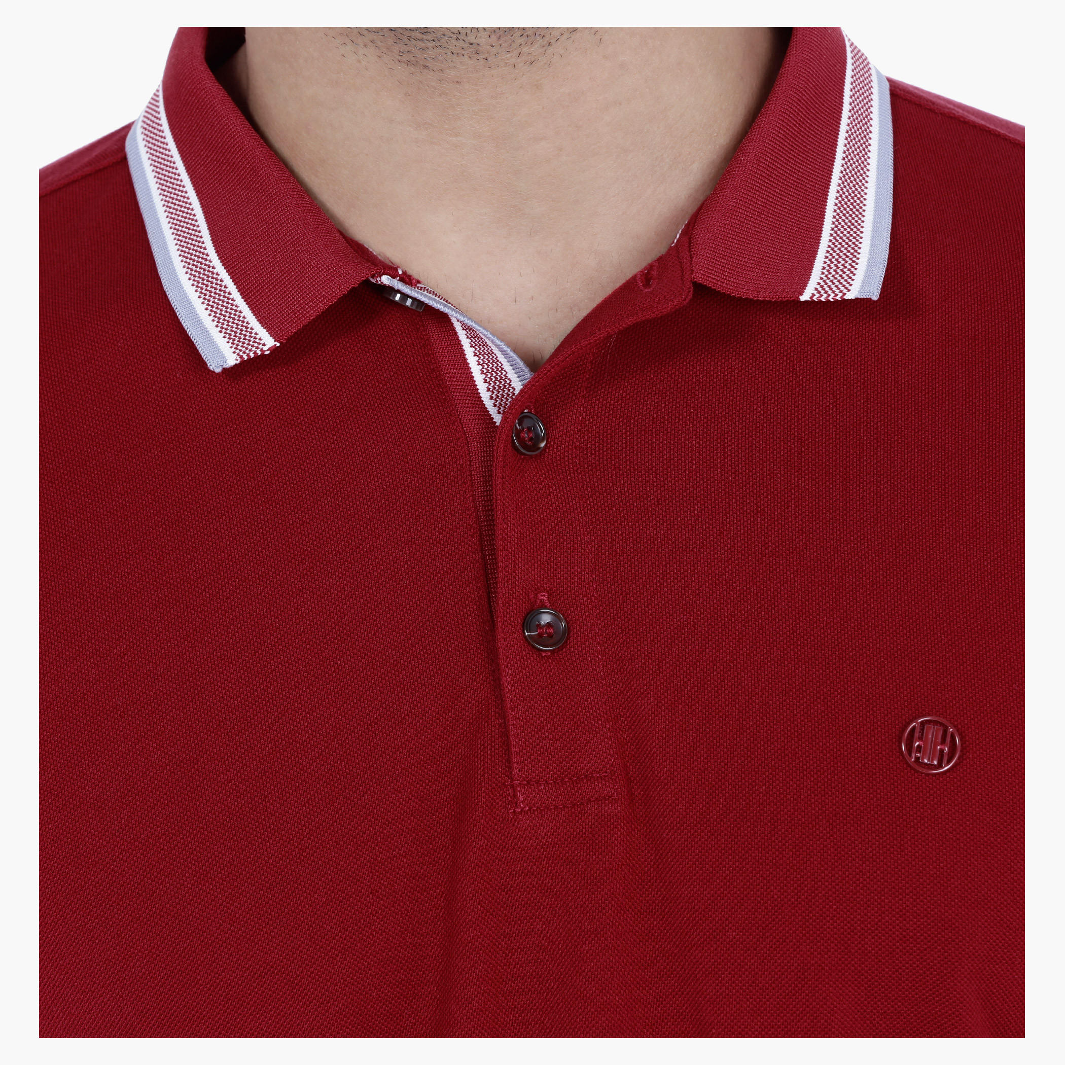 L'HOMME Cotton T-Shirt with Polo Neck and Short Sleeves-men-clothing-tshirtsandpolos-polos-image-9