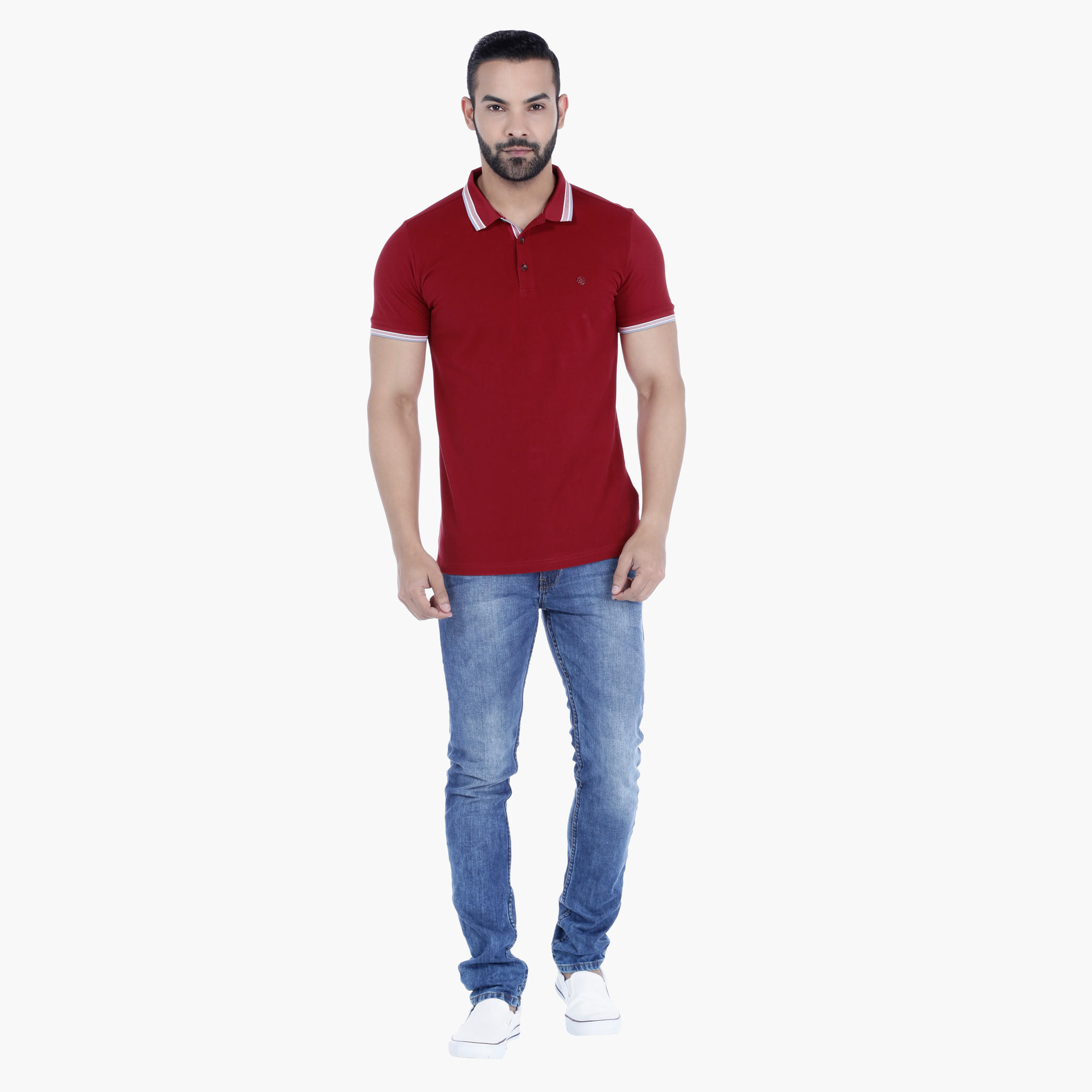 L'HOMME Cotton T-Shirt with Polo Neck and Short Sleeves-men-clothing-tshirtsandpolos-polos-image-10