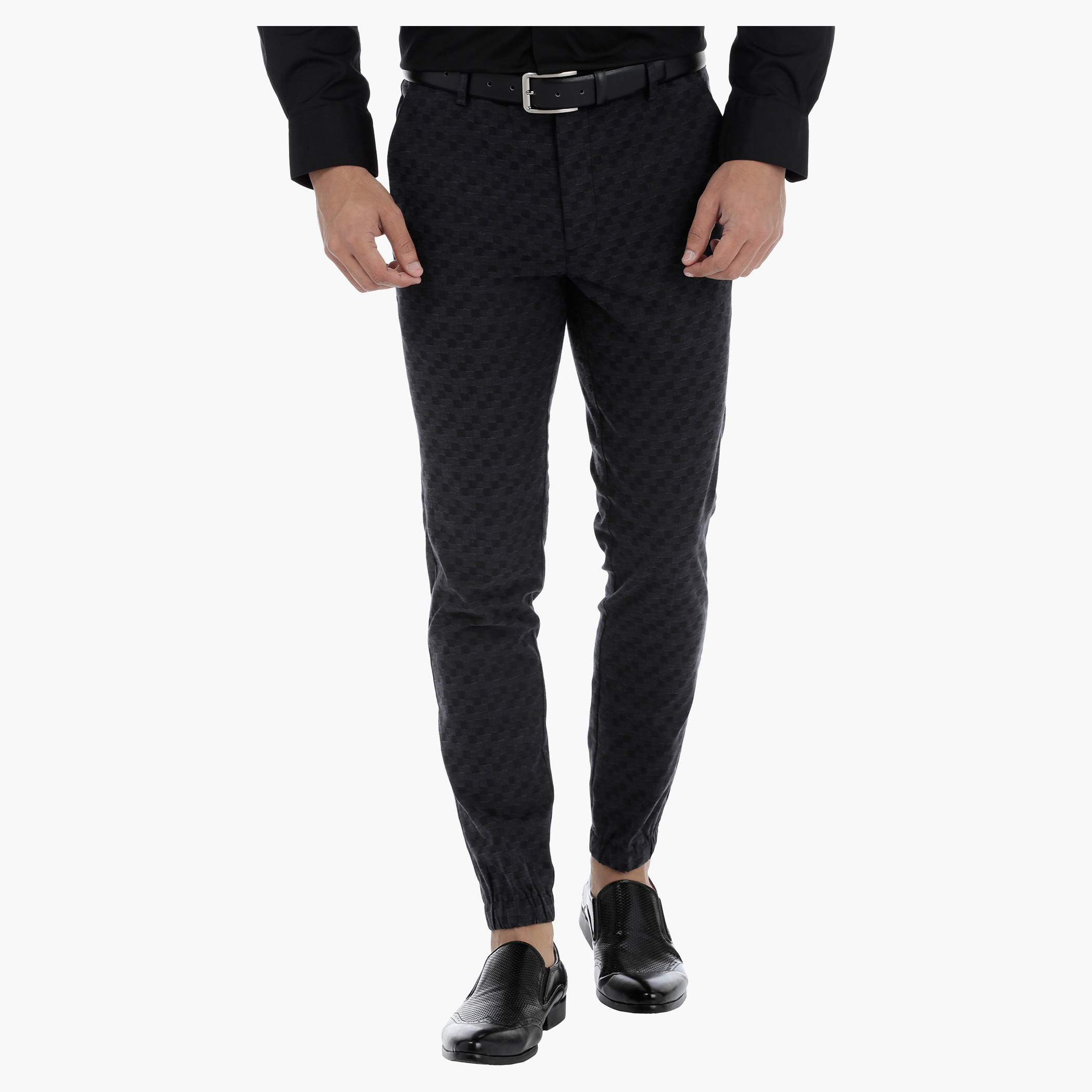 L'HOMME Trousers with Elasticised Cuffs-men-clothing-bottoms-trousersandchinos-trousers-image-1