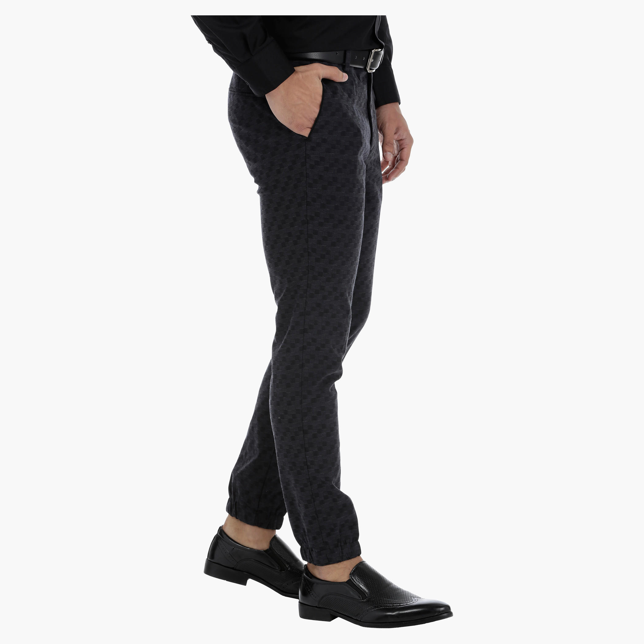 L'HOMME Trousers with Elasticised Cuffs-men-clothing-bottoms-trousersandchinos-trousers-image-3