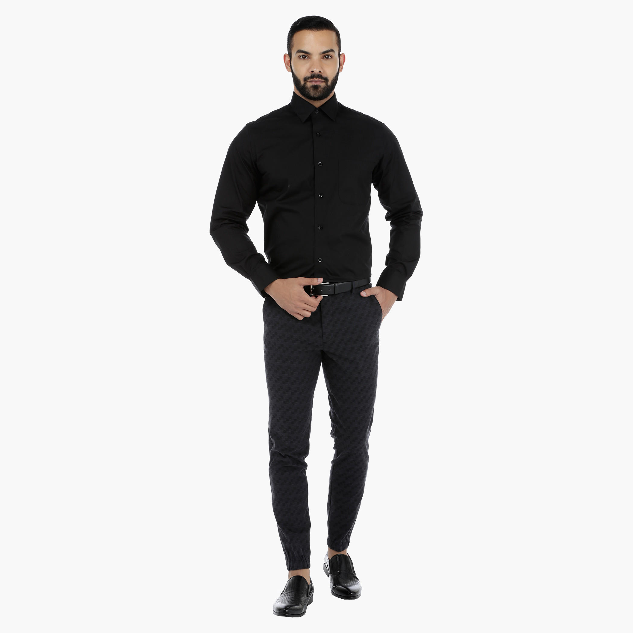 L'HOMME Trousers with Elasticised Cuffs-men-clothing-bottoms-trousersandchinos-trousers-image-5