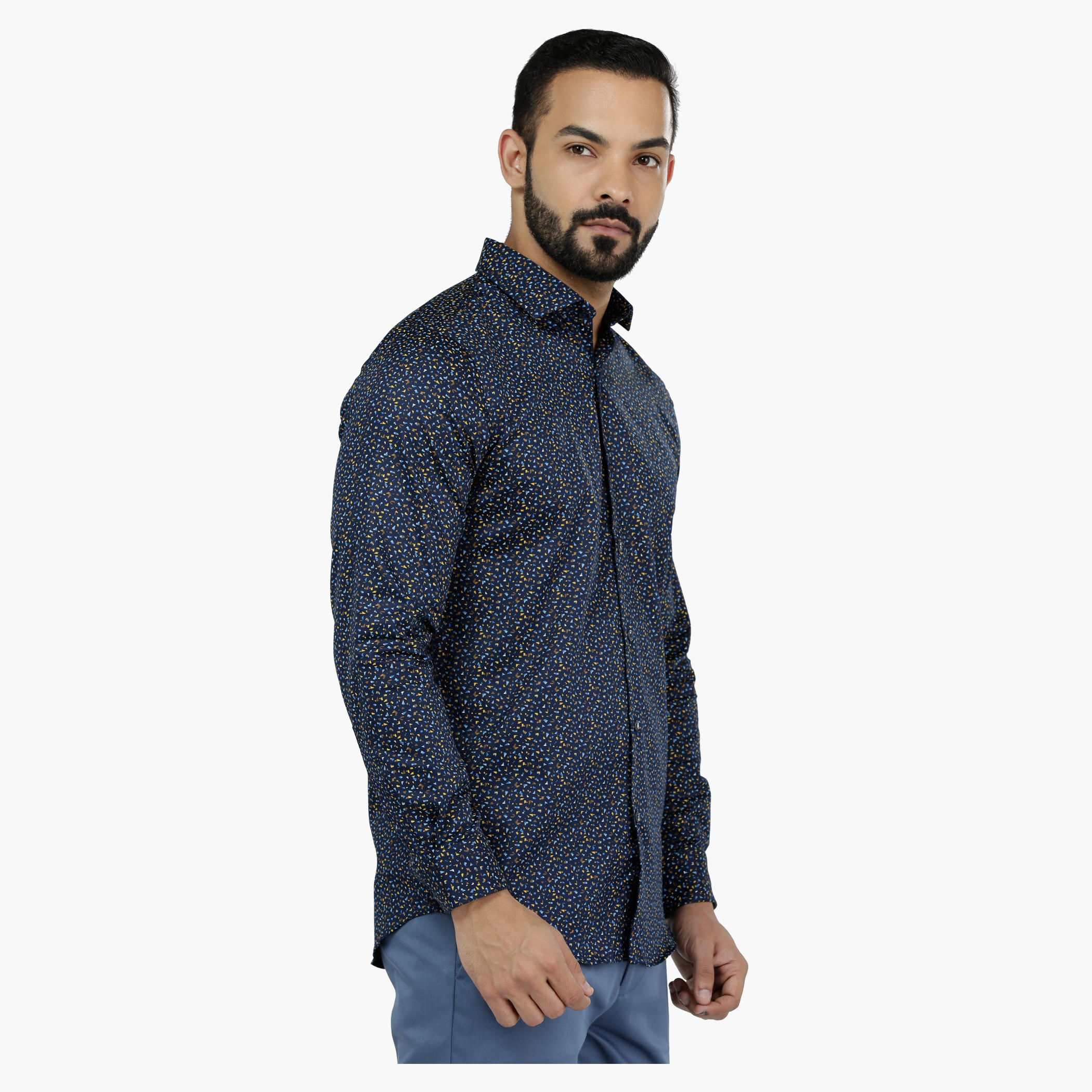 L' Homme Printed Long Sleeves Casual Cotton Shirt-men-clothing-shirts-image-3