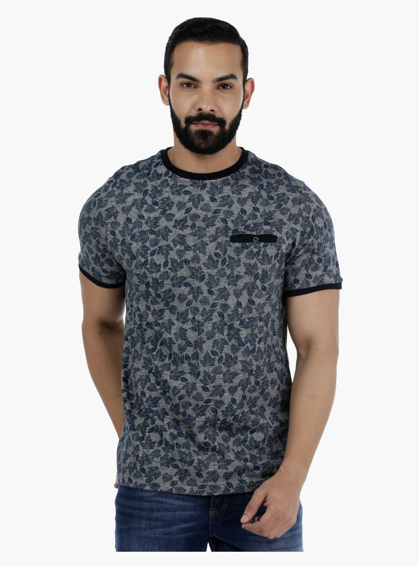 L' Homme Floral Print Short Sleeves Cotton T-Shirt-men-clothing-tshirtsandpolos-tshirts-image-1