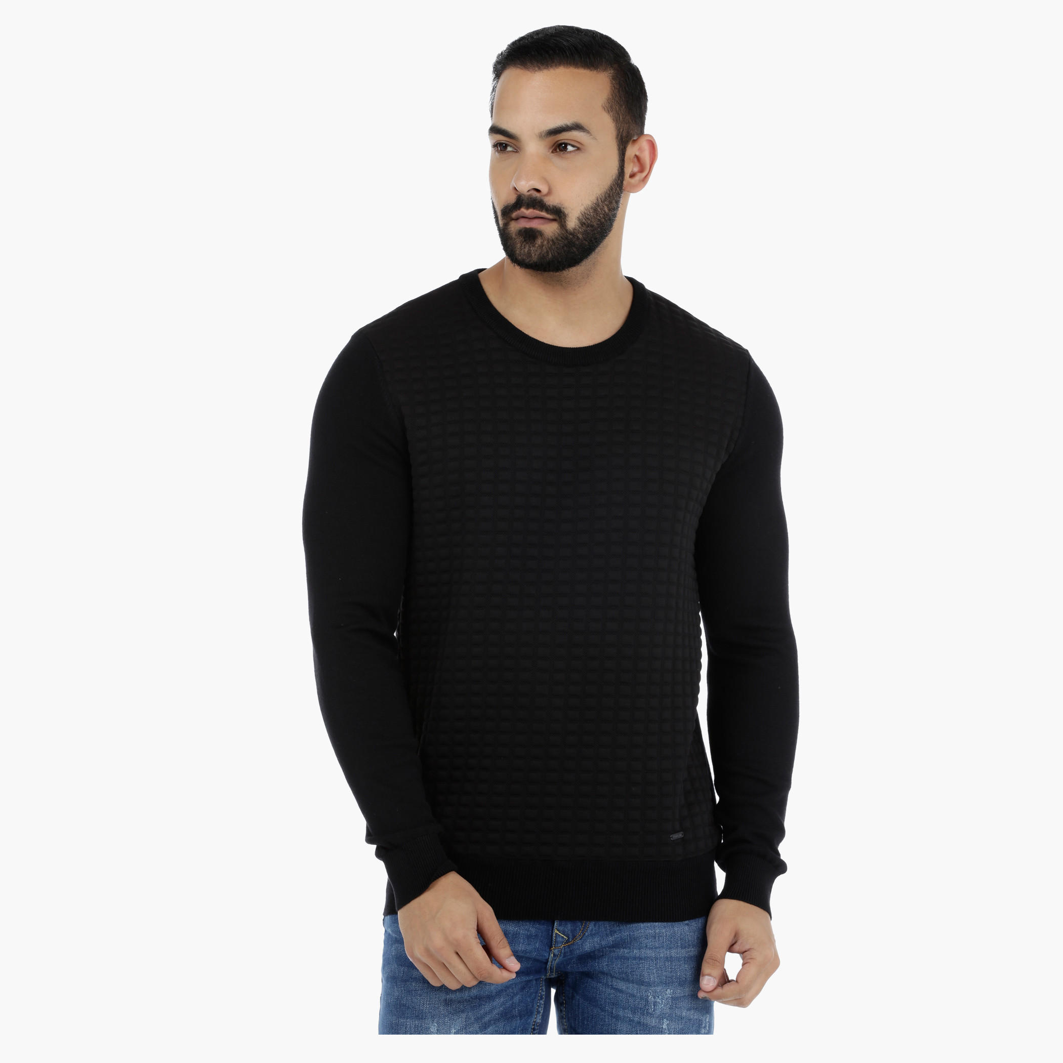L'Homme Textured Sweatshirt-men-winterwear-hoodiesandsweatshirts-image-1