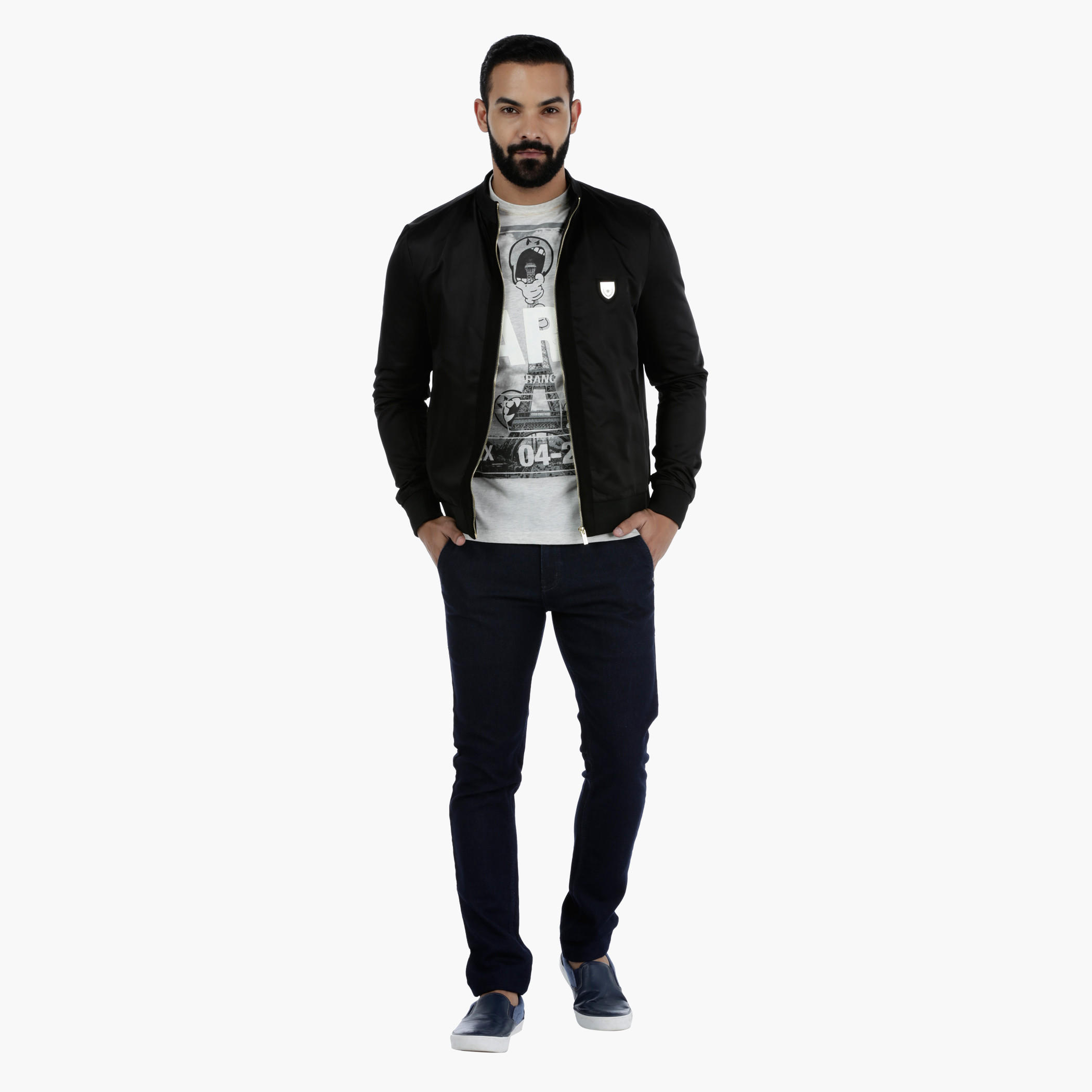 Bomber Jacket with Zip Detailing-men-clothing-jacketsandblazers-jackets-image-5