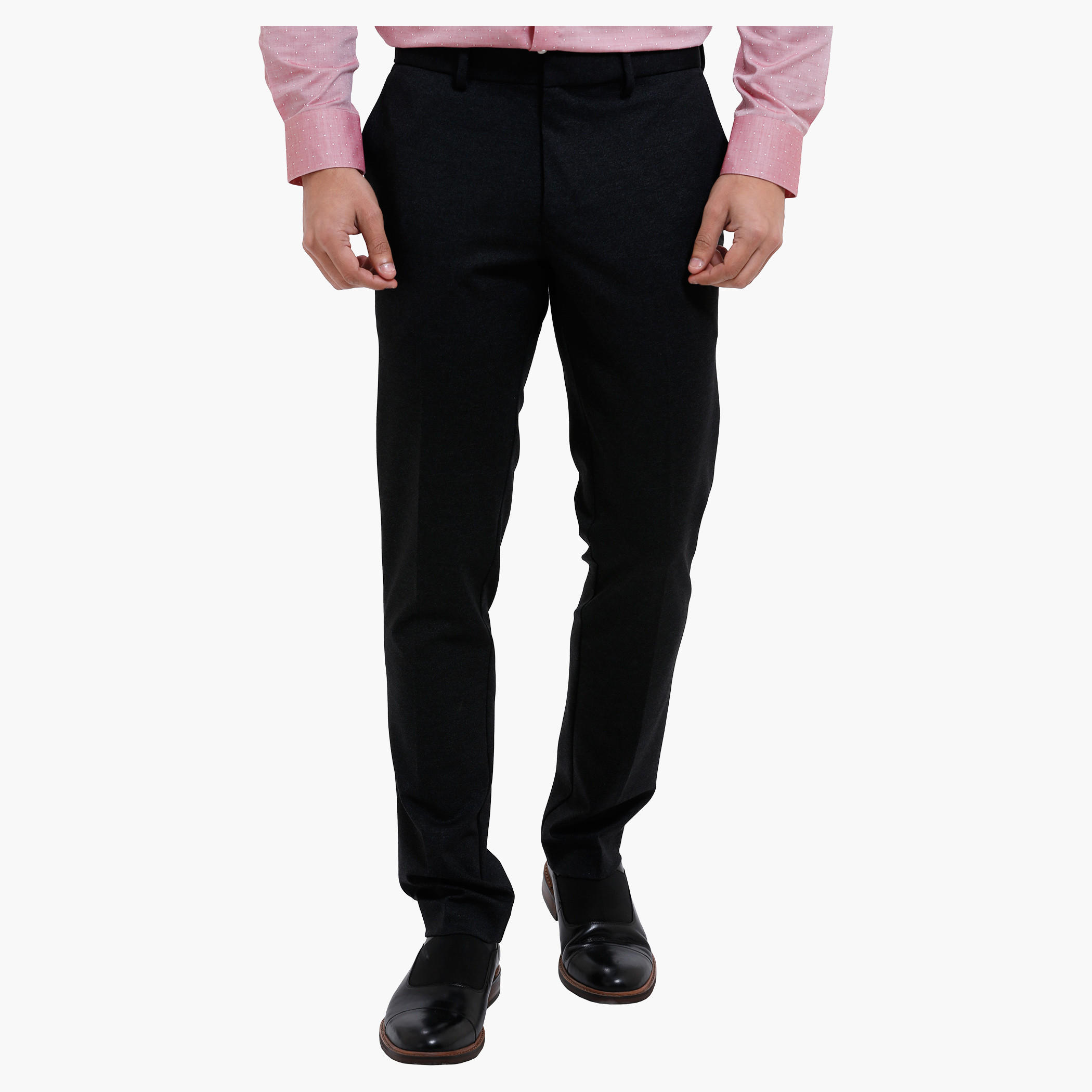 L' Homme Formal Knitted Trousers in Slim Fit-men-clothing-bottoms-trousersandchinos-trousers-image-1