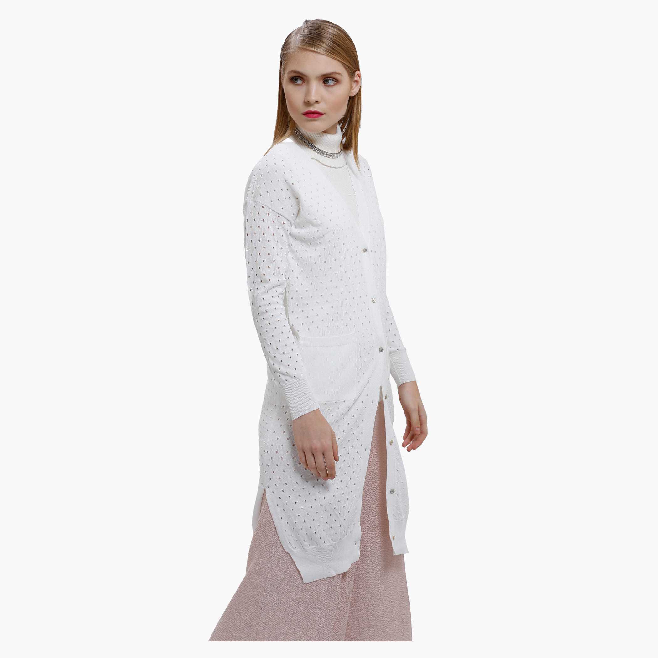 Elle Textured Cardigan with Long Sleeves-women-winterwear-cardigansandjumpers-cardigans-image-8