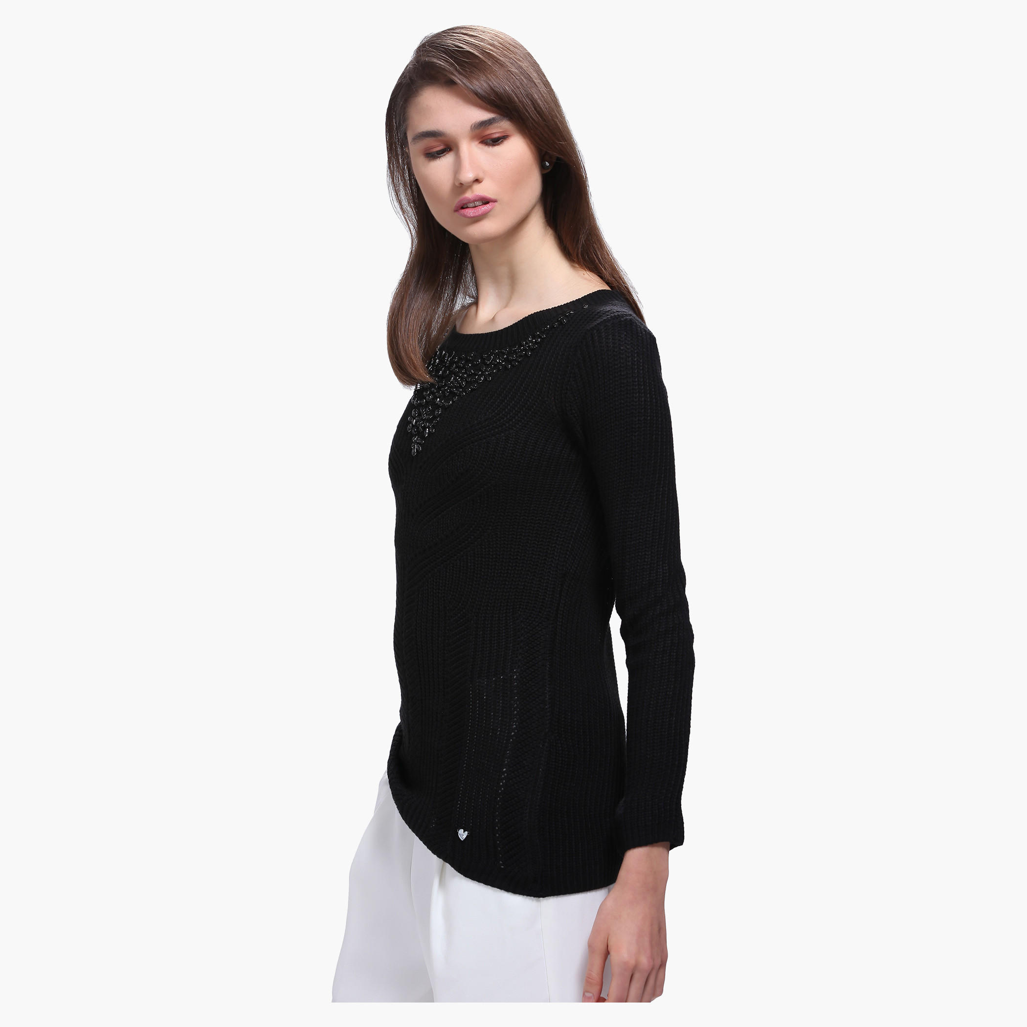 Elle Embellished Sweater with Round Neck and Long Sleeves-women-clothing-cardigansandjumpers-jumpers-image-3