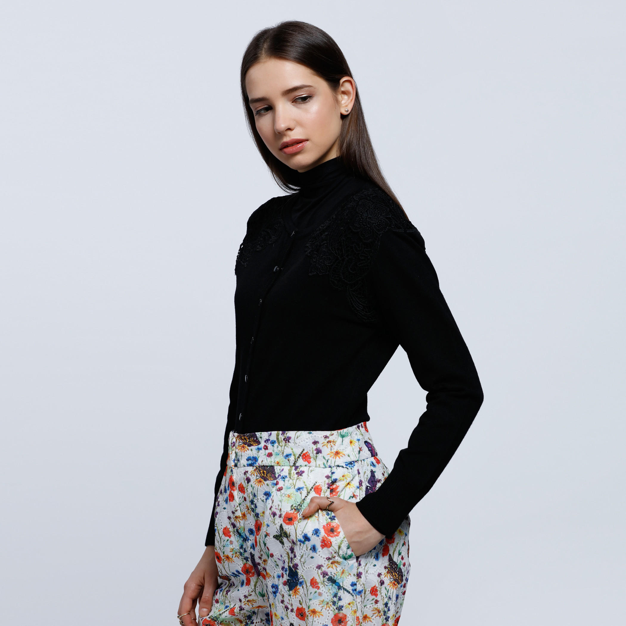 Lace Cardigan with Long Sleeves and Embroidery-women-winterwear-cardigansandjumpers-cardigans-image-3