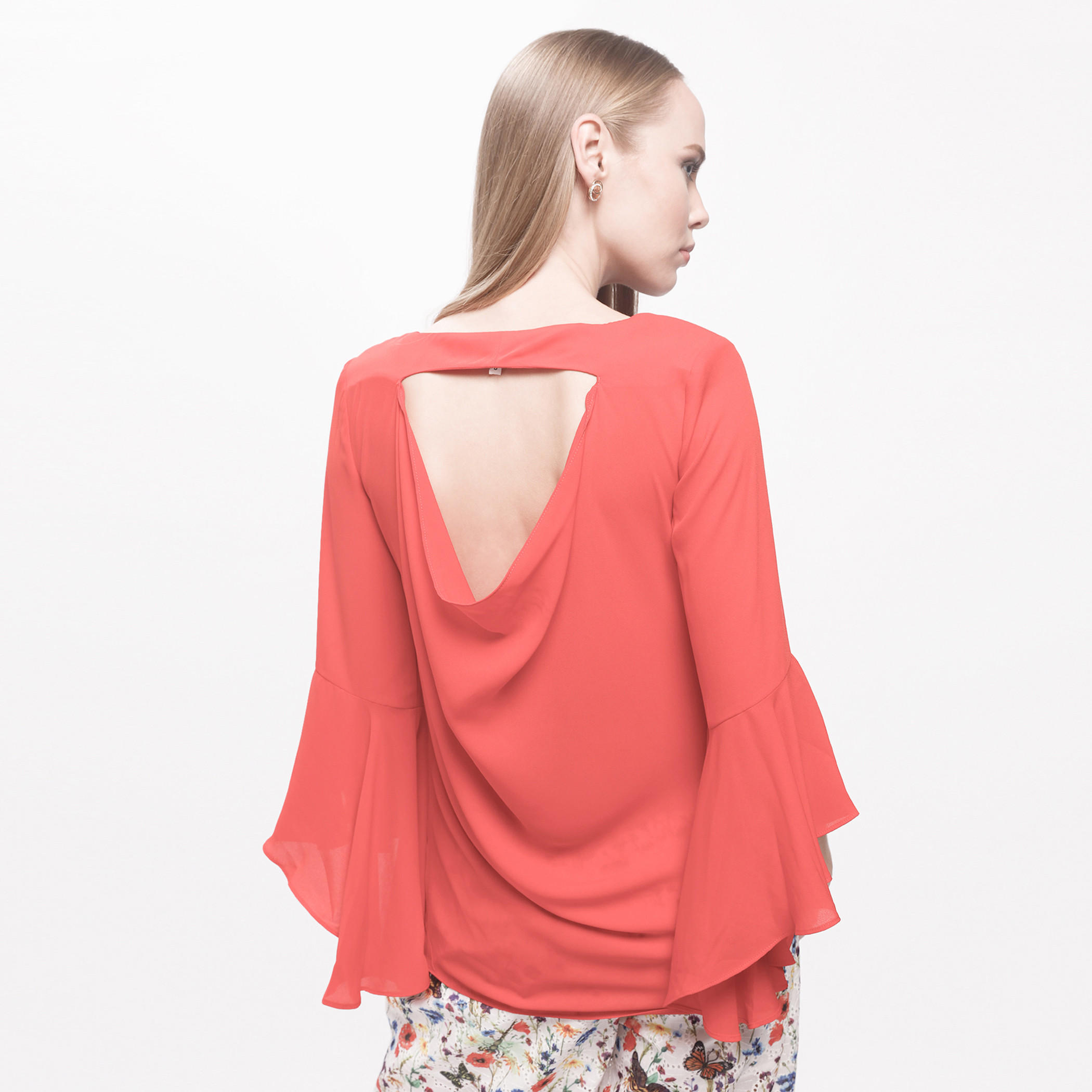 V-Neck Top with Flared Sleeves-women-clothing-shirtsandblouses-blouses-image-7