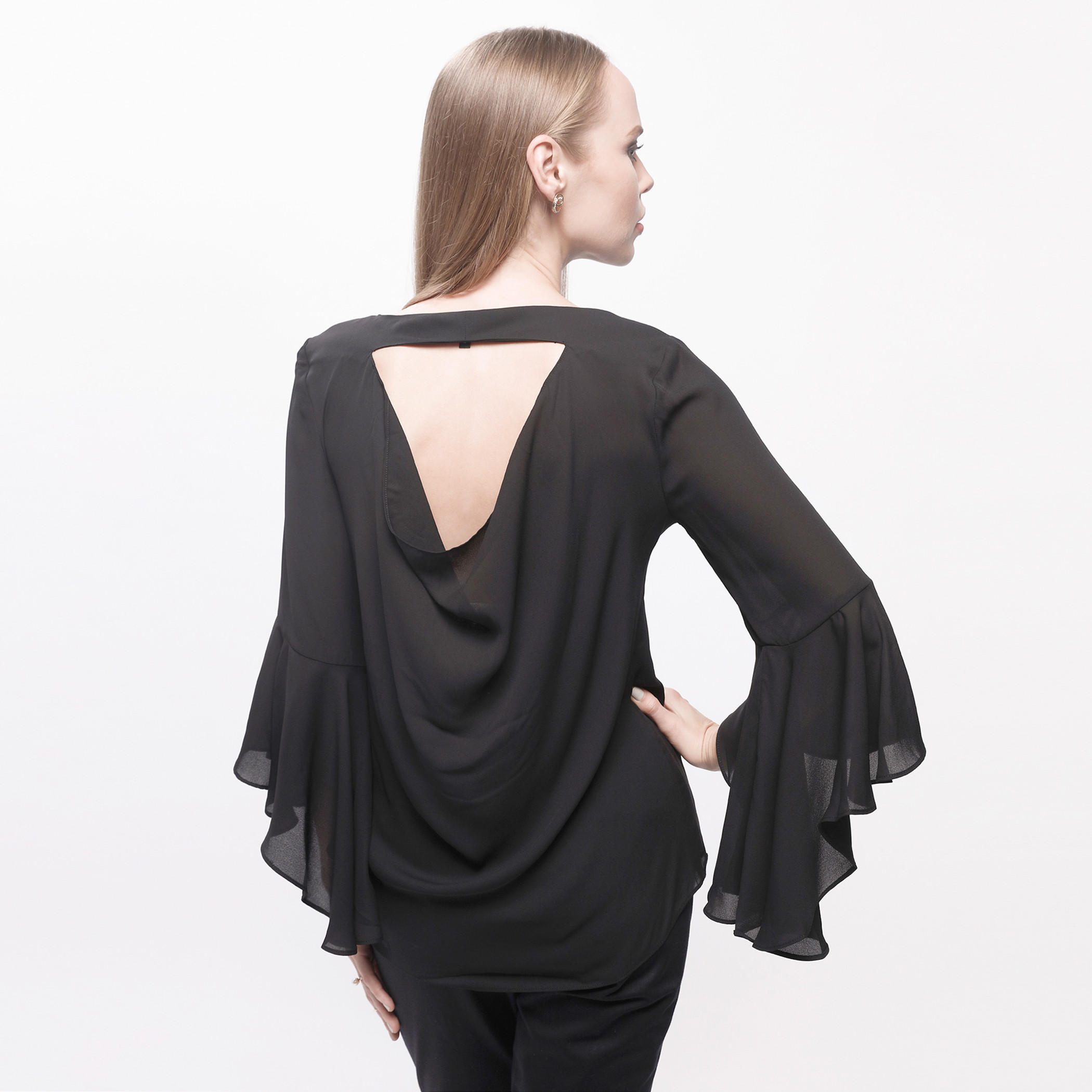 V-Neck Top with Flared Sleeves-women-clothing-shirtsandblouses-blouses-image-12