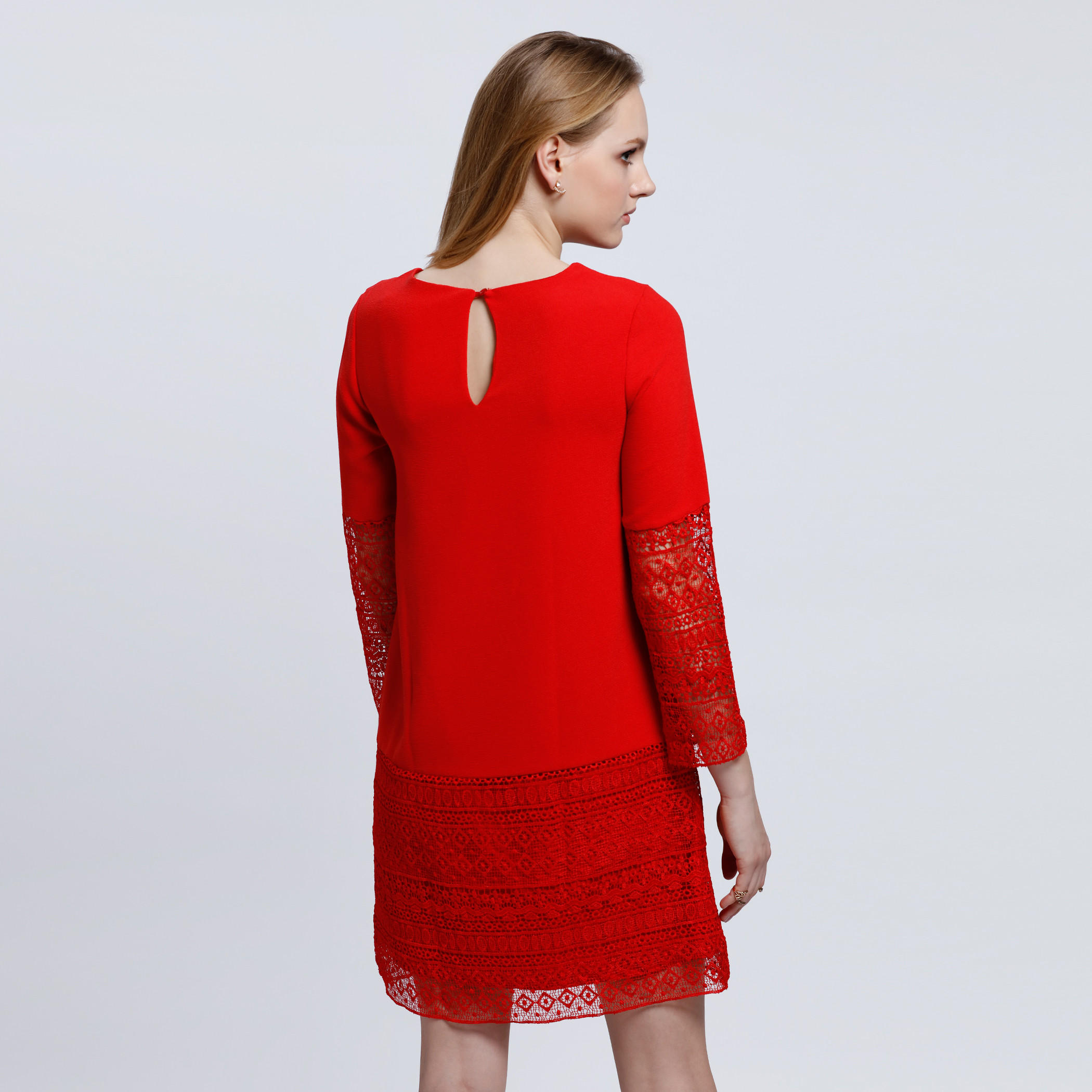 Elle Round Neck Dress with Key Hole Closure-women-clothing-dresses-image-4