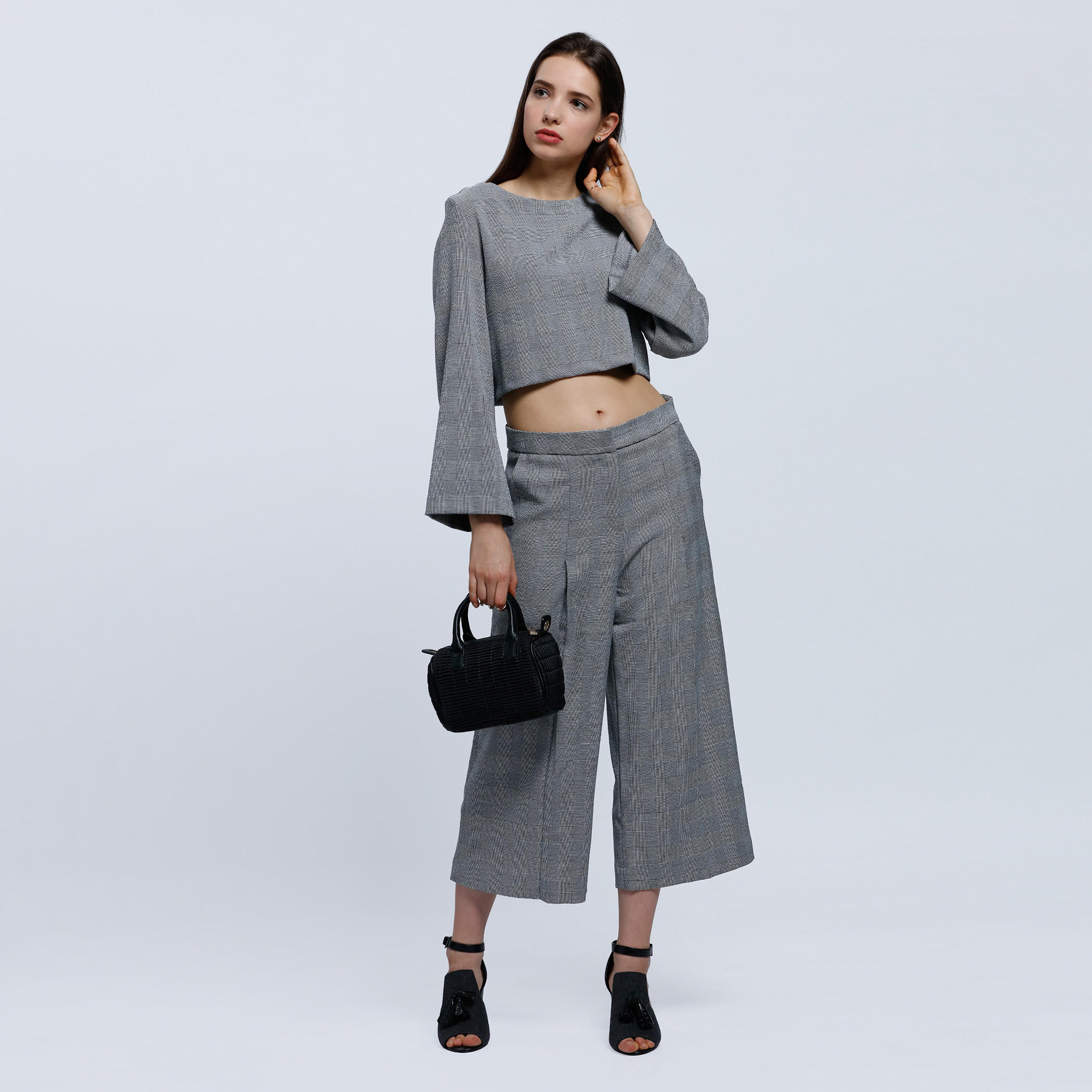 Elle Textured Culottes-women-clothing-bottoms-trousers-image-1