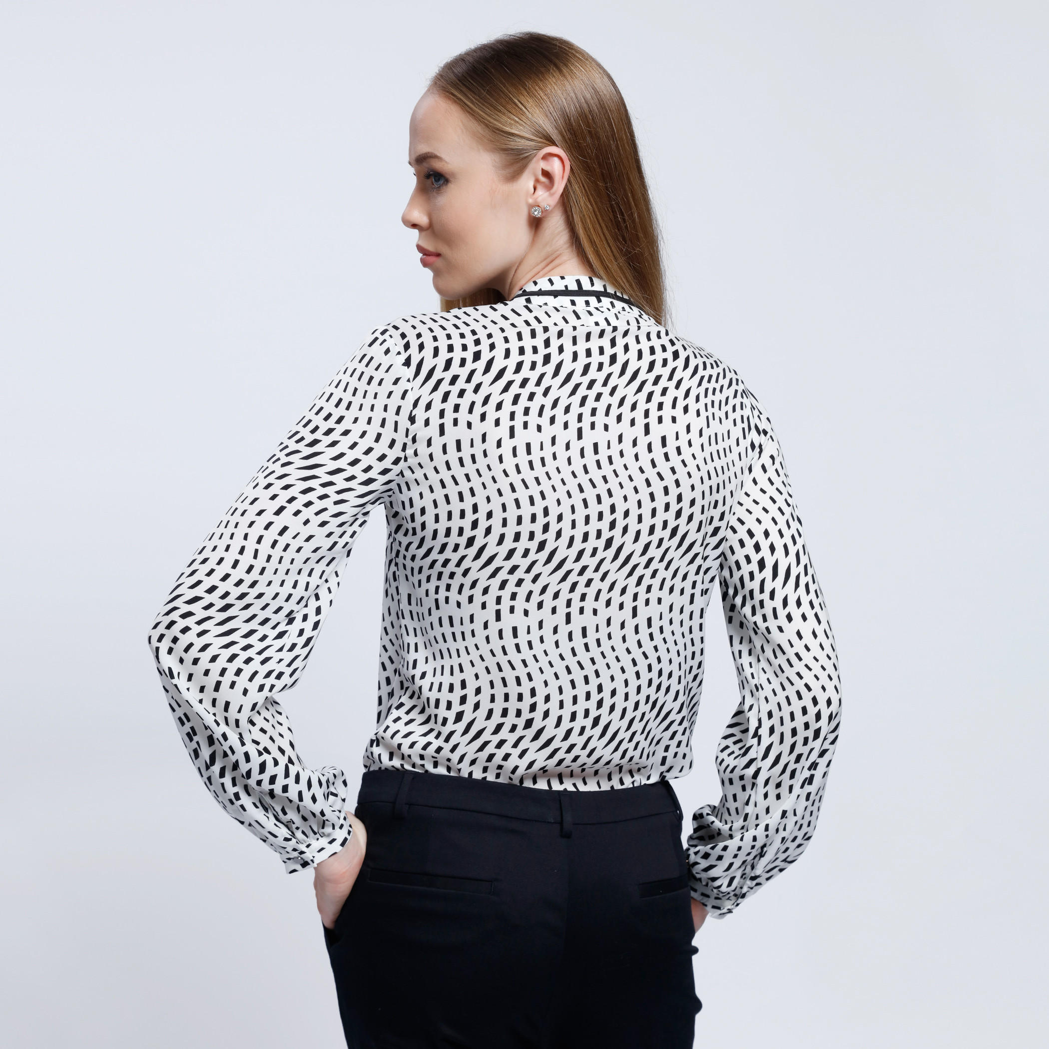 Elle Printed Tie-Up Top with Long Sleeves-women-clothing-shirtsandblouses-blouses-image-2