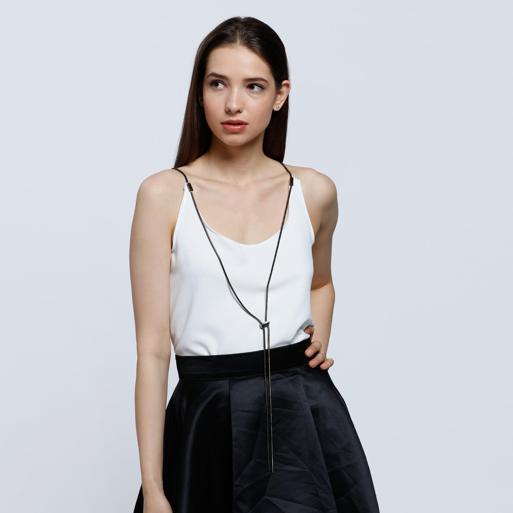 Chain Detail Sleeveless V-Neck Top-women-clothing-shirtsandblouses-blouses-image-1