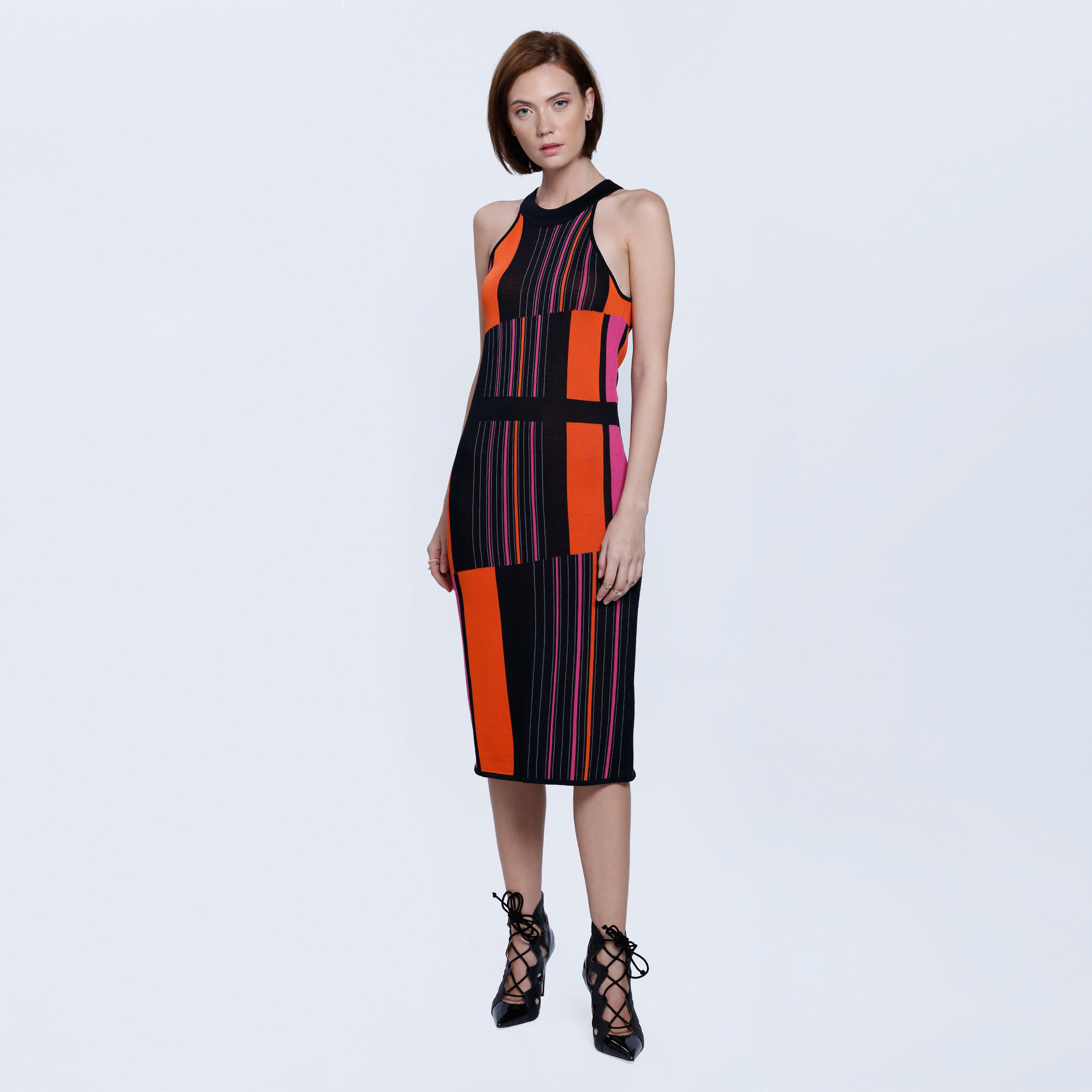 Stripe Body Con Halter Dress-women-clothing-dresses-image-5