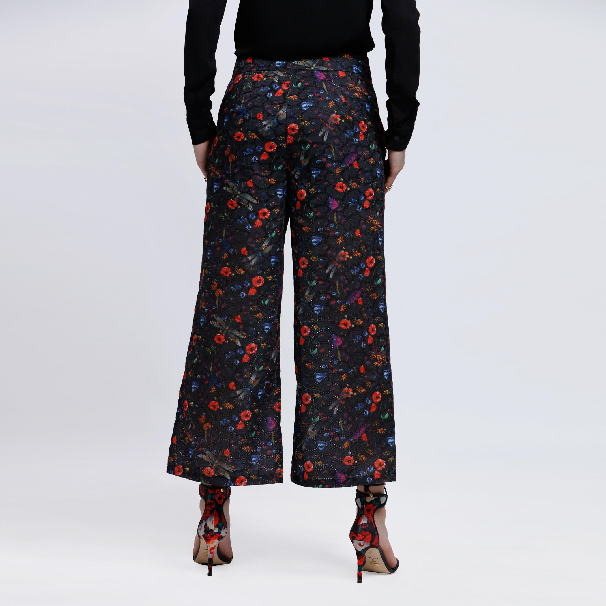 Elle Floral Print Full Length Culottes with Pocket Detail-women-clothing-bottoms-trousers-image-2
