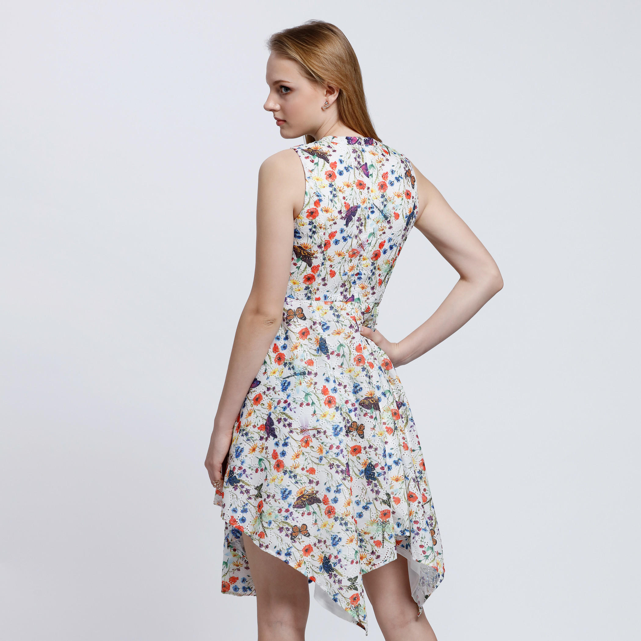 Elle Printed Sleeveless Dress with Round Neck-women-clothing-dresses-image-2