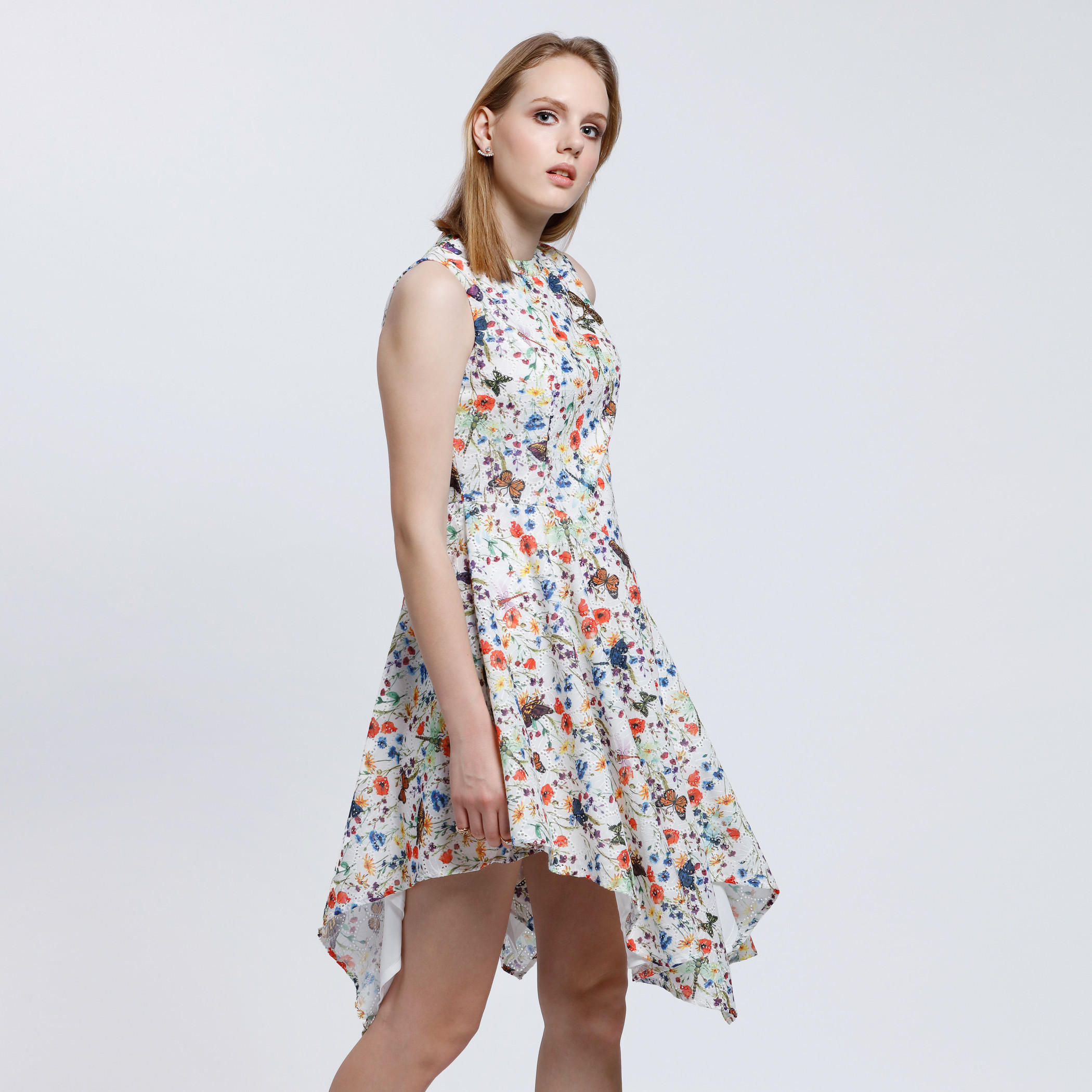 Elle Printed Sleeveless Dress with Round Neck-women-clothing-dresses-image-3