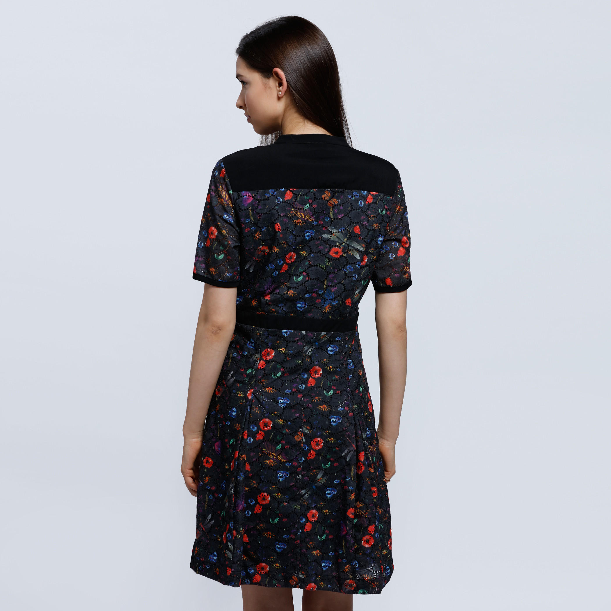 Disty Floral Print Midi Dress with Short Sleeves-women-clothing-dresses-image-2