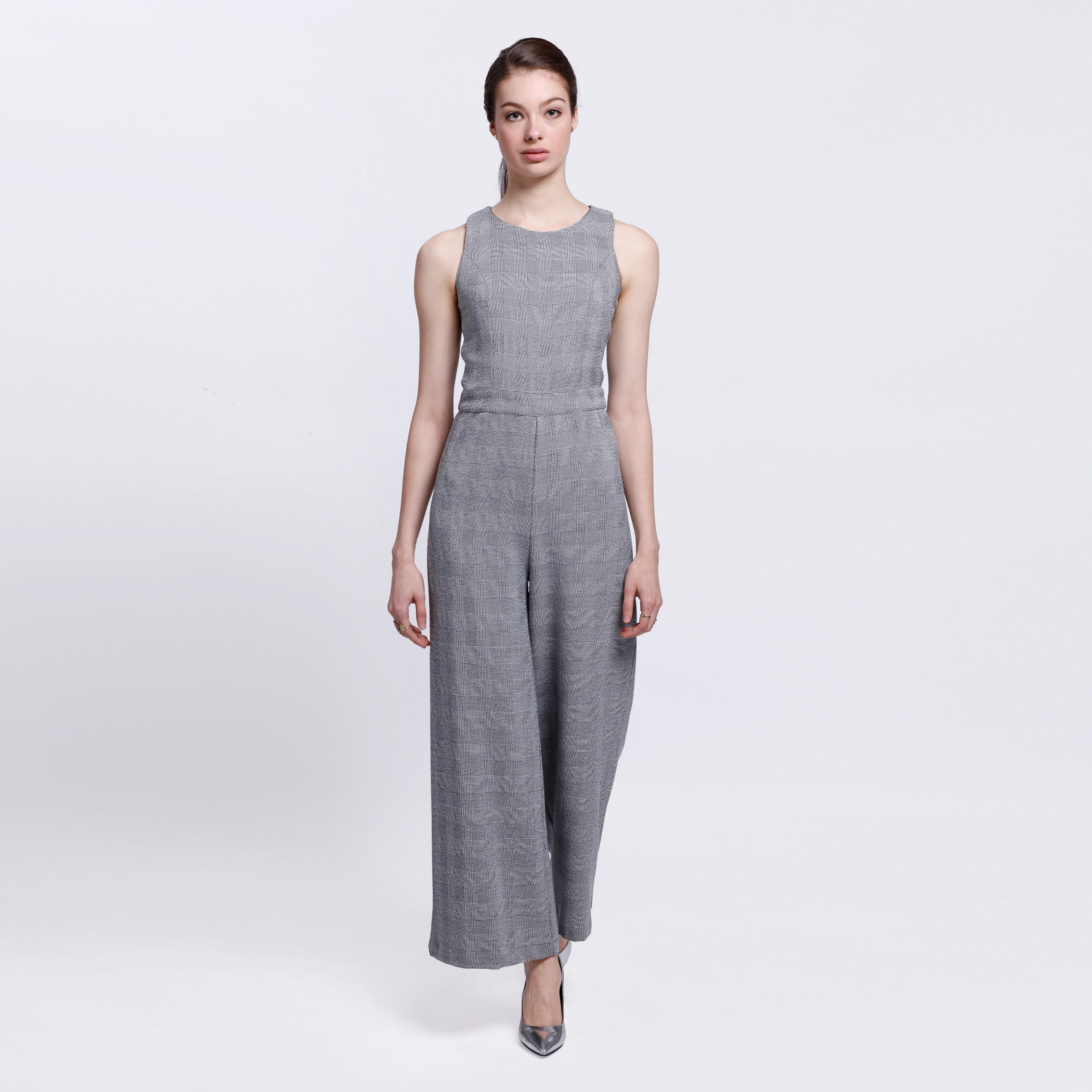 Textured Sleeveless Jumpsuit with Strap Back-women-clothing-jumpsuits-image-1
