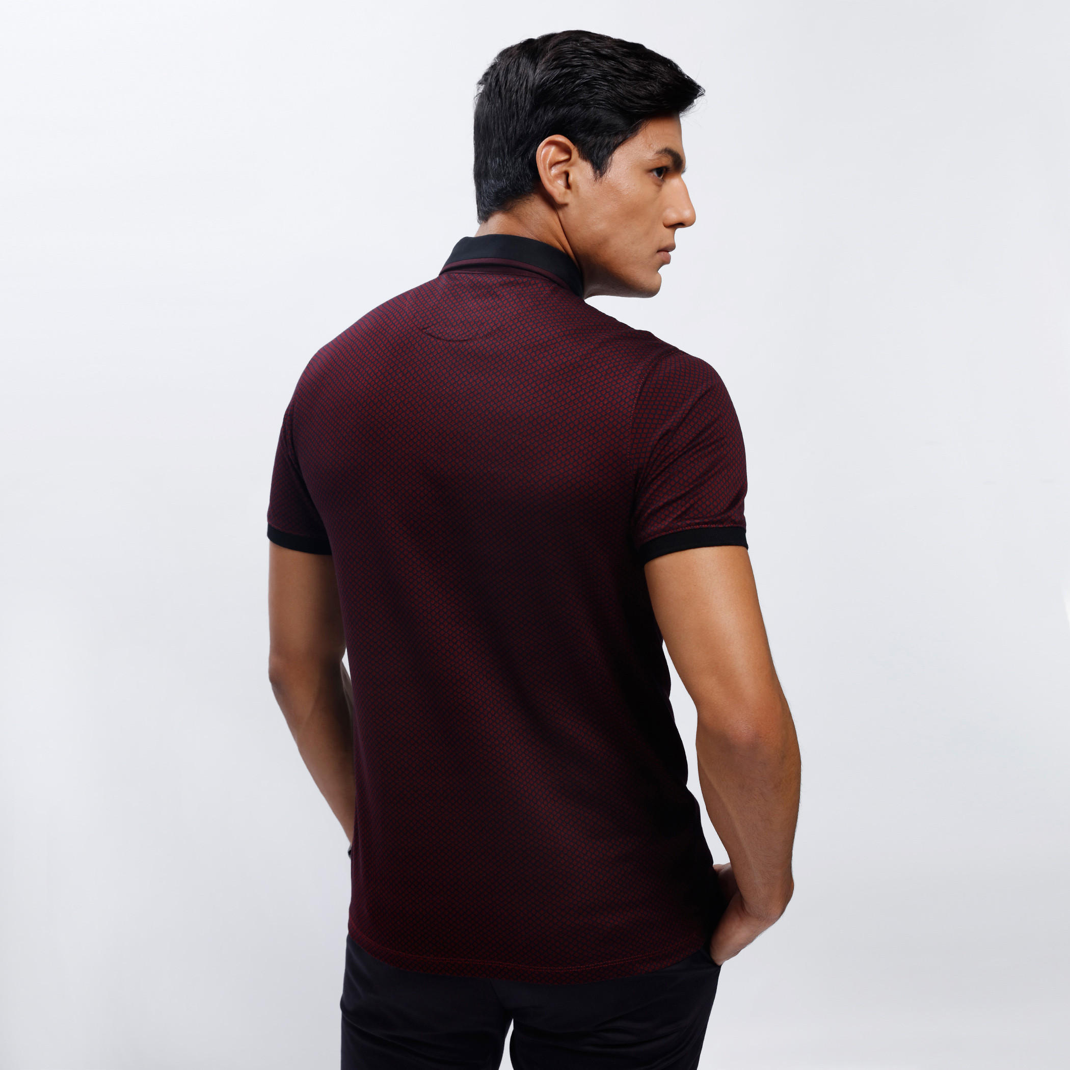 Printed Polo Neck T-Shirt with Short Sleeves-men-clothing-tshirtsandpolos-polos-image-2