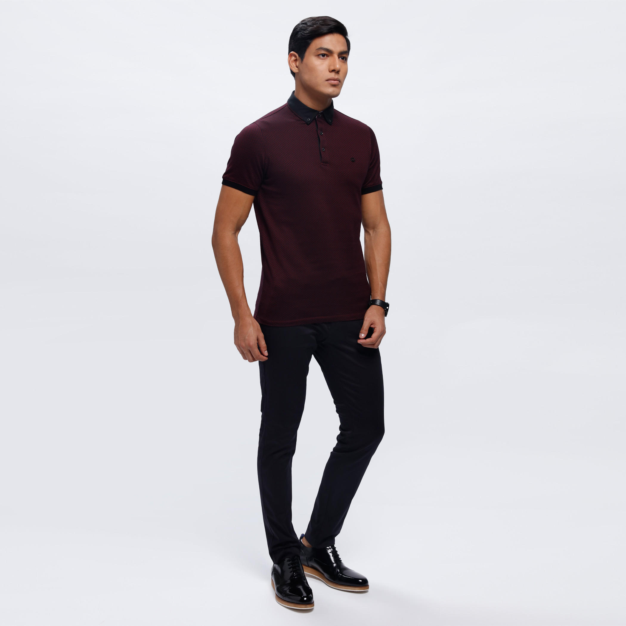 Printed Polo Neck T-Shirt with Short Sleeves-men-clothing-tshirtsandpolos-polos-image-5