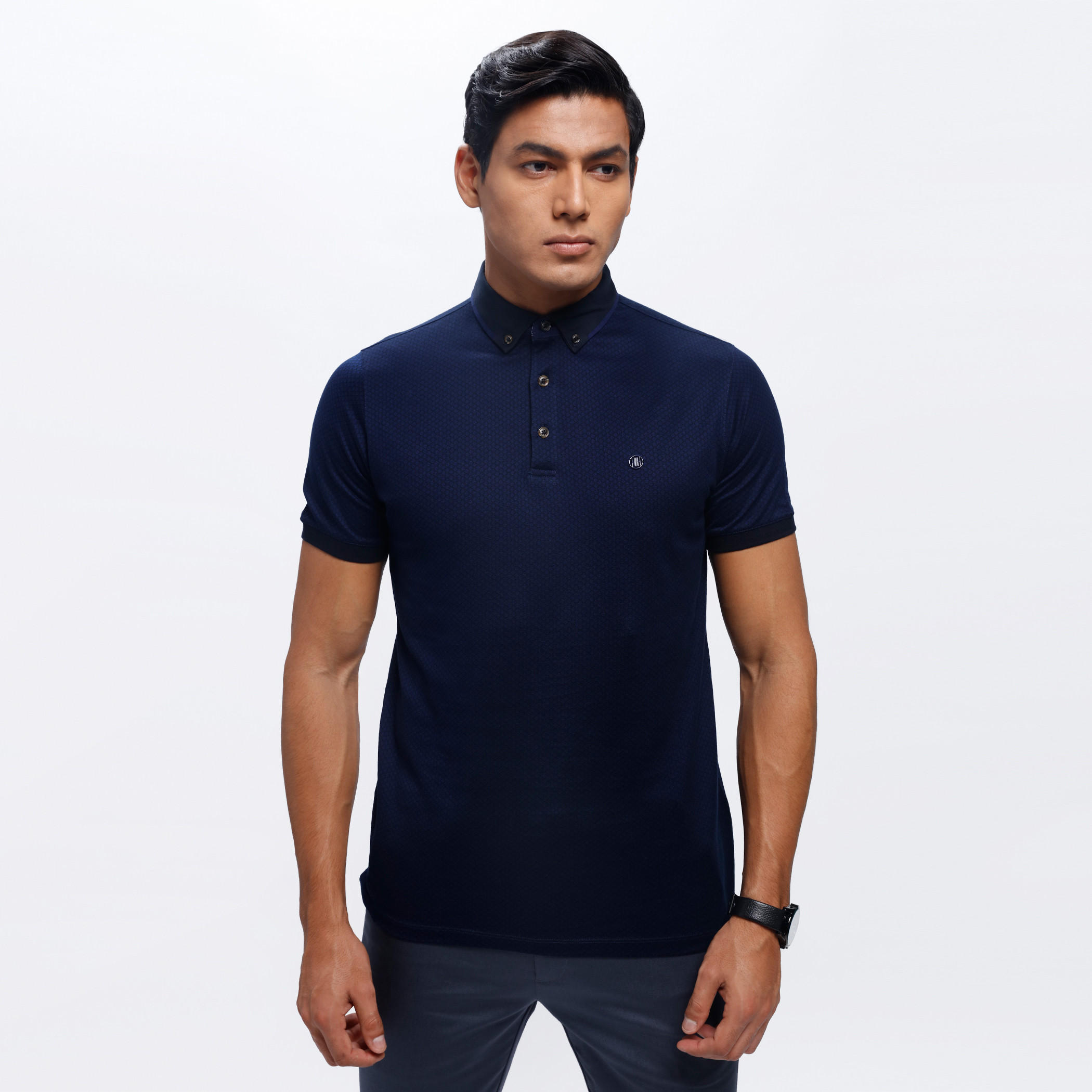 Printed Polo Neck T-Shirt with Short Sleeves-men-clothing-tshirtsandpolos-polos-image-6