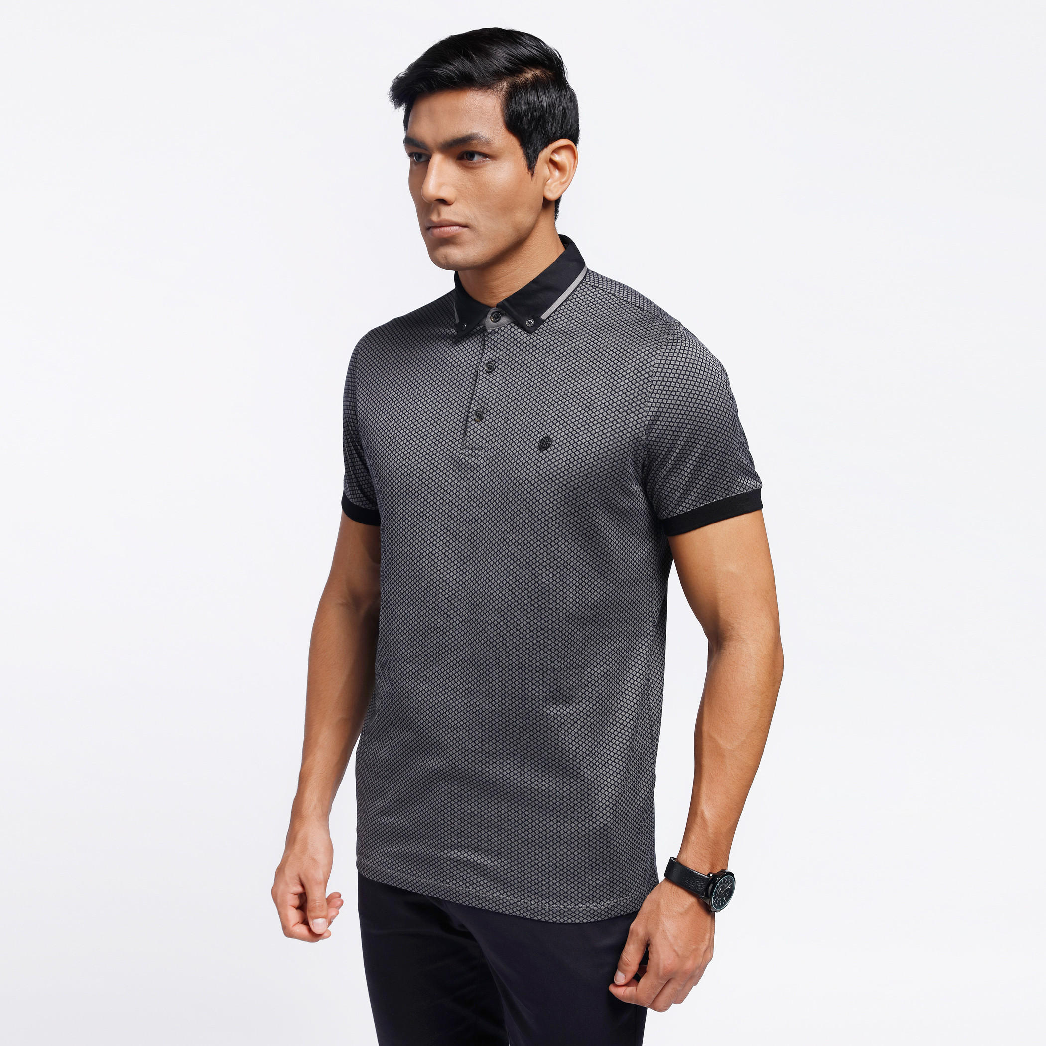 L'HOMME Printed Polo Neck T-Shirt-men-clothing-tshirtsandpolos-polos-image-1