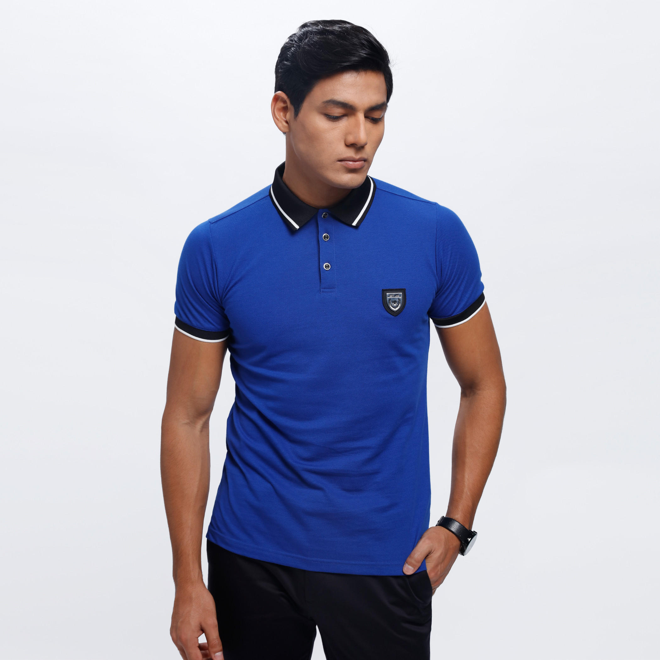 Polo Neck T-Shirt with Short Sleeves-men-clothing-tshirtsandpolos-polos-image-1