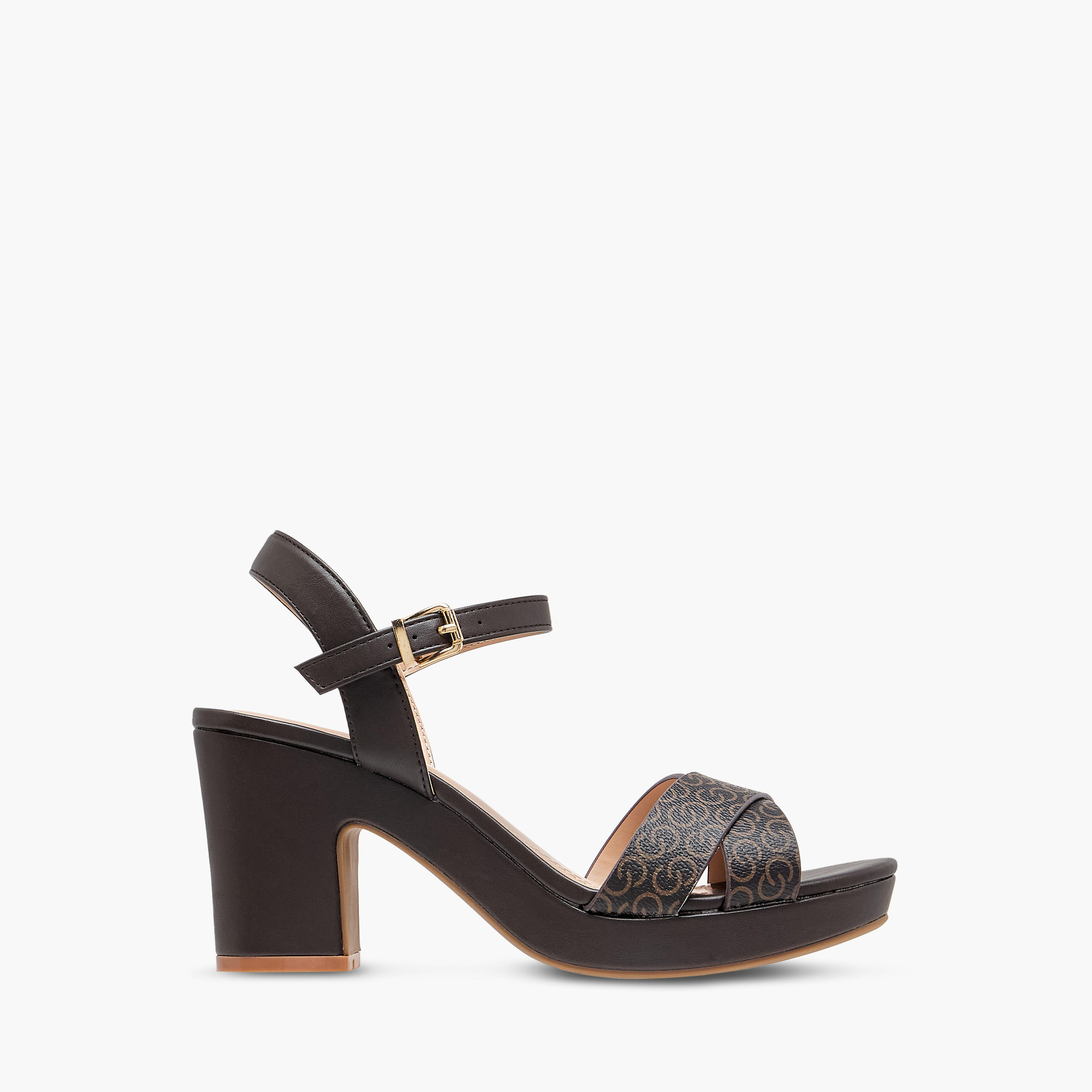 Celeste Women's Monogram Print Sandals with Block Heels and Buckle Closure-women-shoes-sandals-heeled-image-3