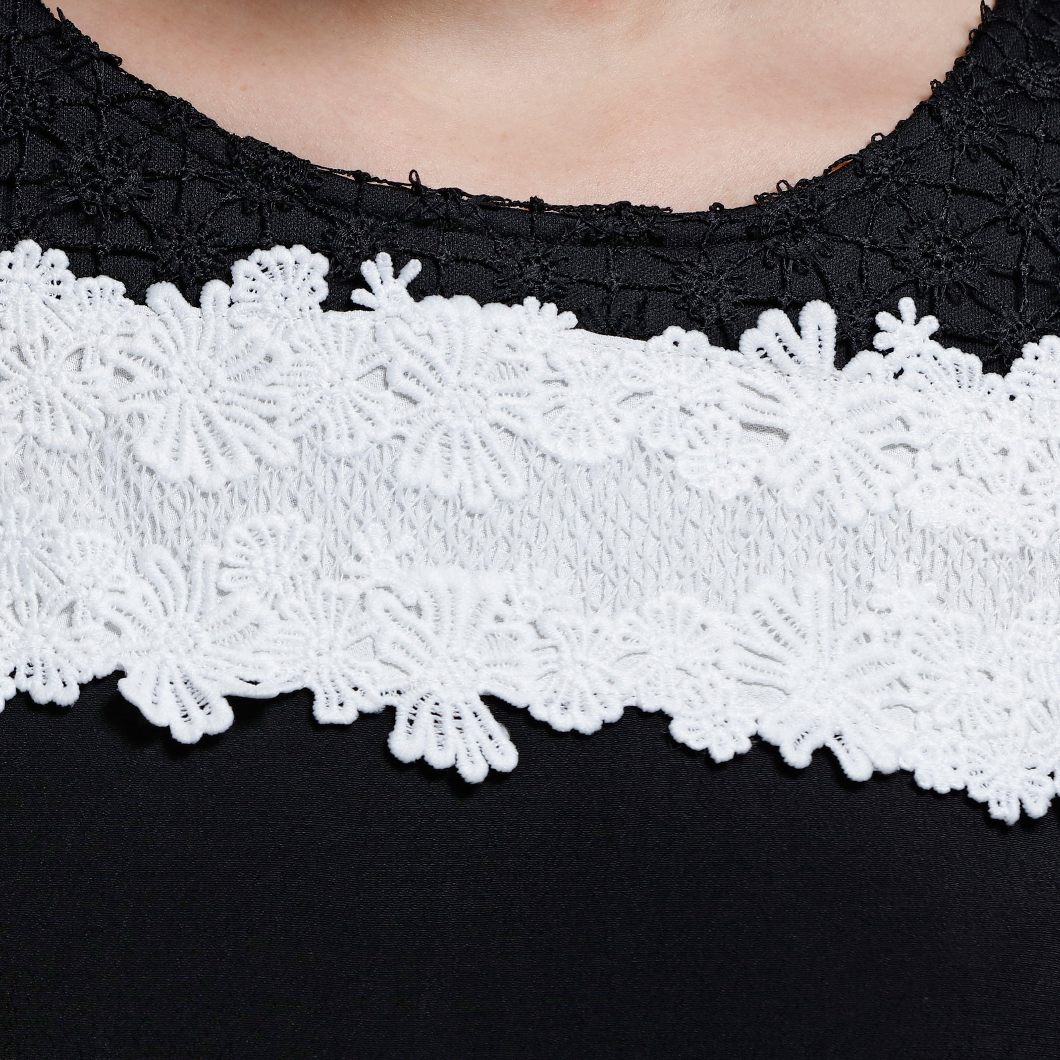 Elle Short Sleeves Round Neck Dress with Lace Detail-women-clothing-dresses-image-4