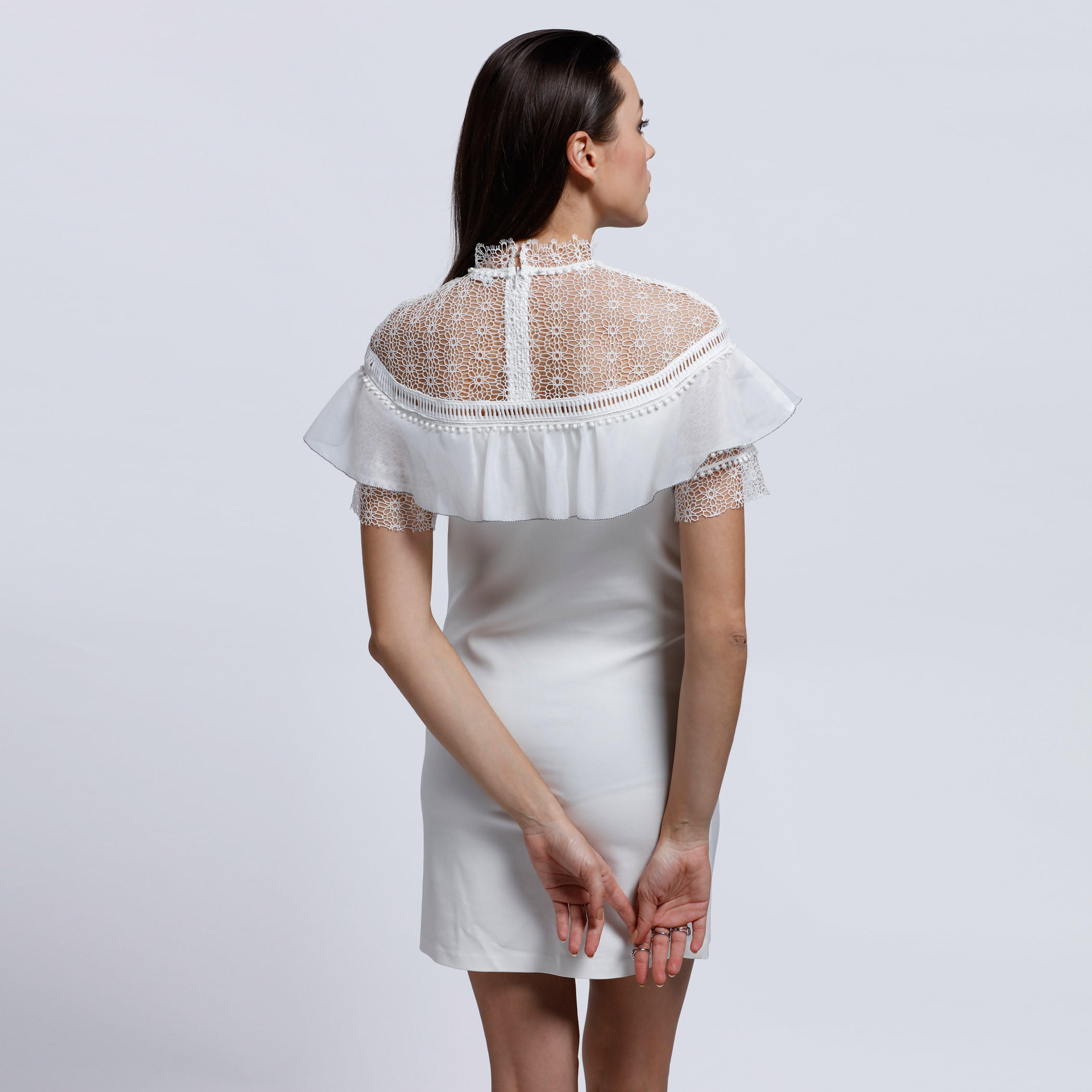 Elle Short Sleeves Dress with Lace Yoke-women-clothing-dresses-image-2