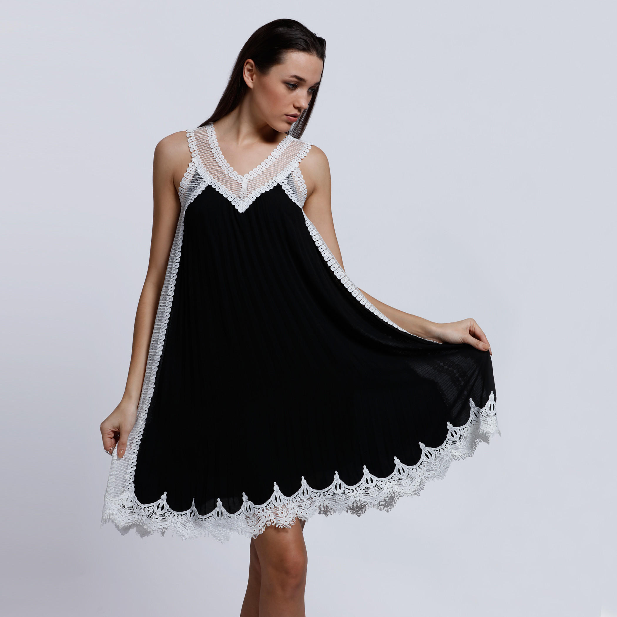Elle Pleated Dress with Lace Detail-women-clothing-dresses-image-1