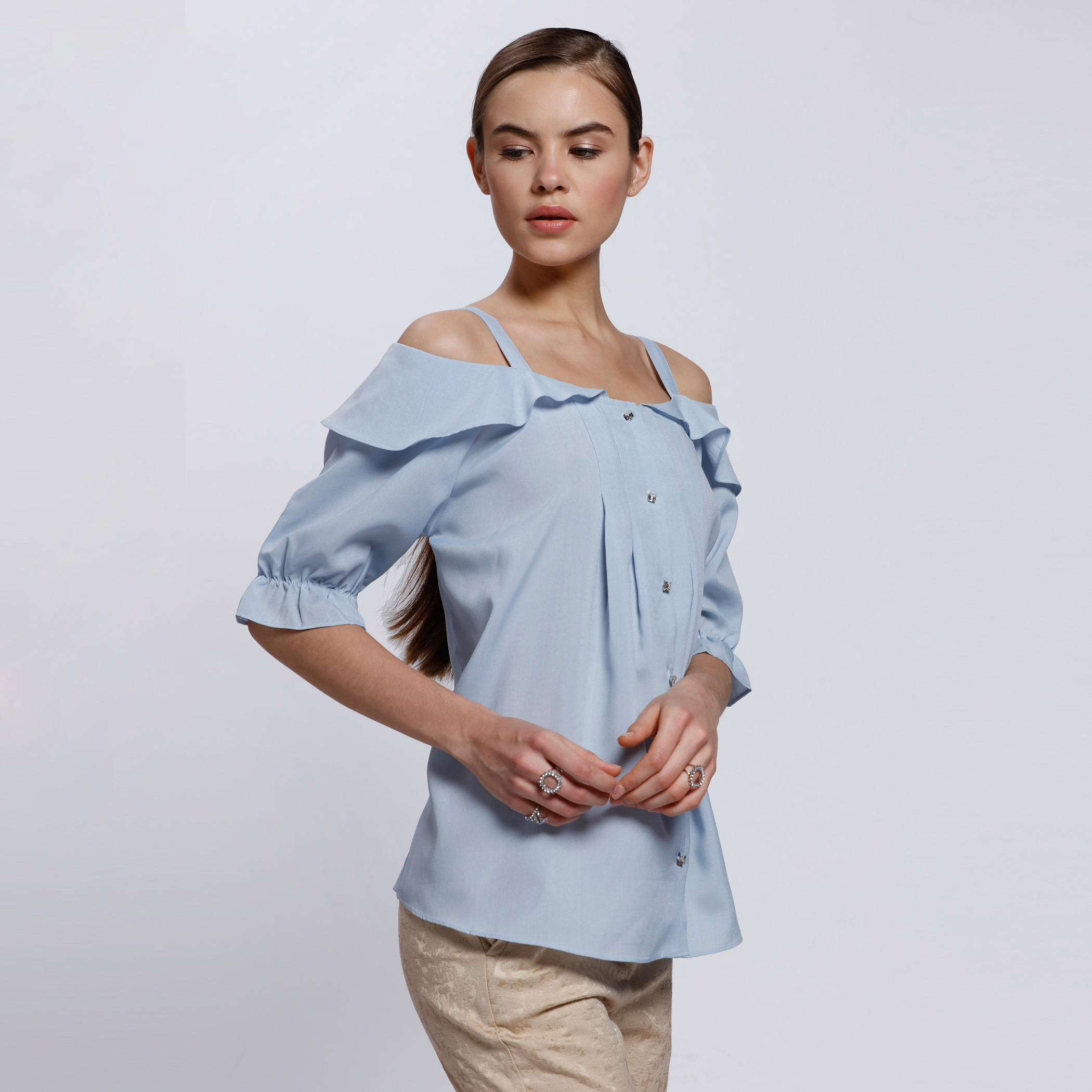 Elle Ruffled Top with Cold Shoulder-women-clothing-shirtsandblouses-blouses-image-3