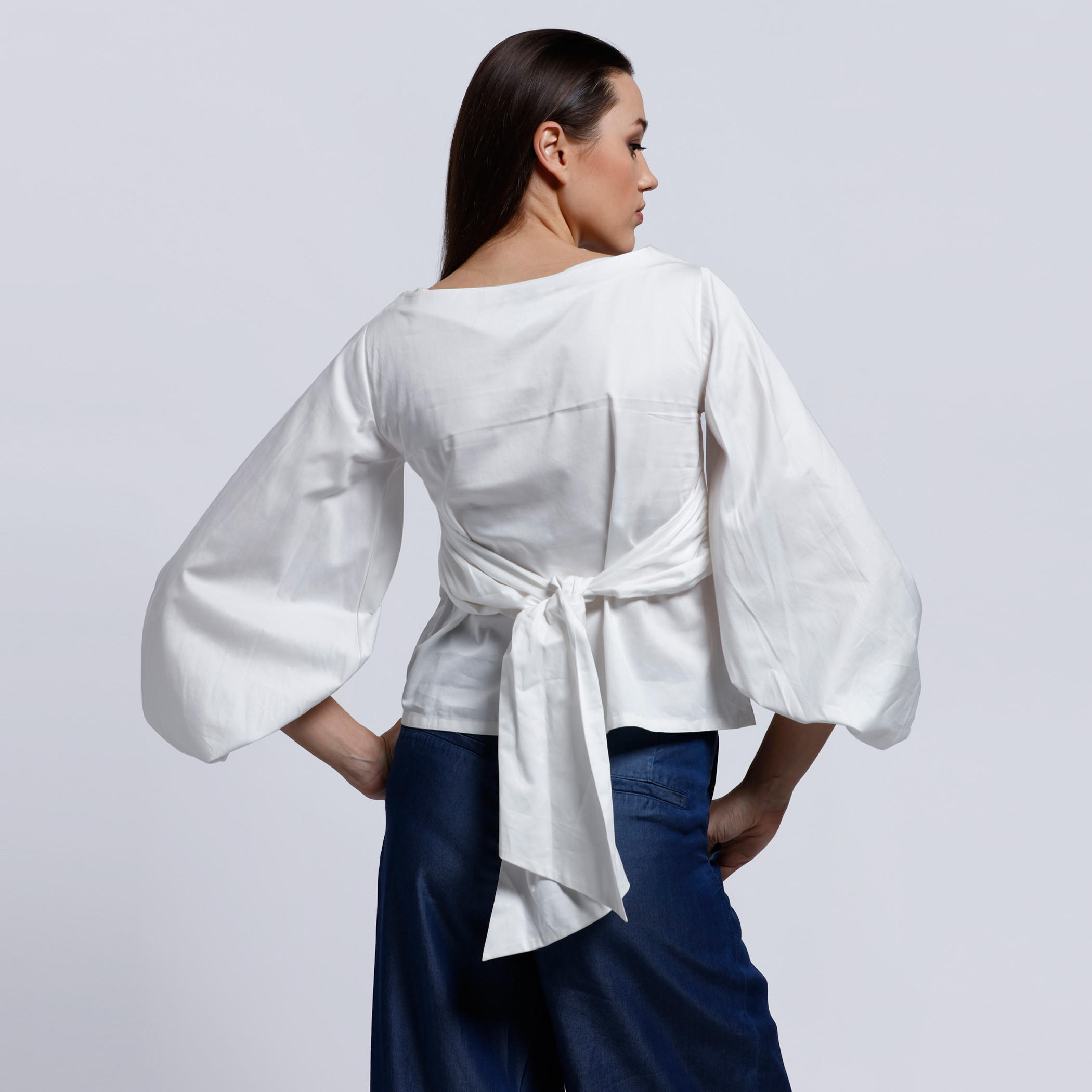 Elle Tie-Up Top with Boat Neck-women-clothing-shirtsandblouses-blouses-image-2