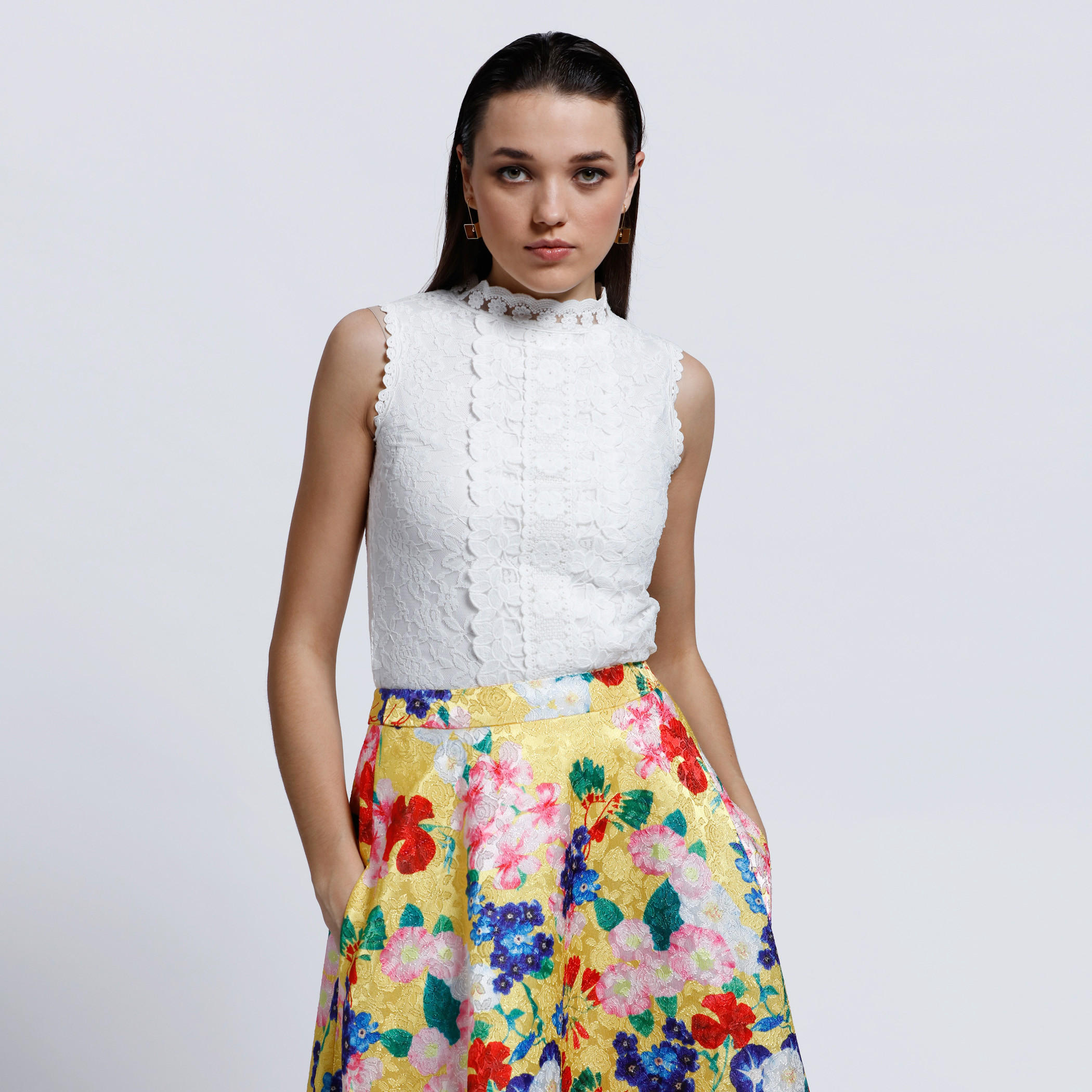 Elle Sleeveless Lace Top with Key Hole Closure-women-clothing-shirtsandblouses-blouses-image-1